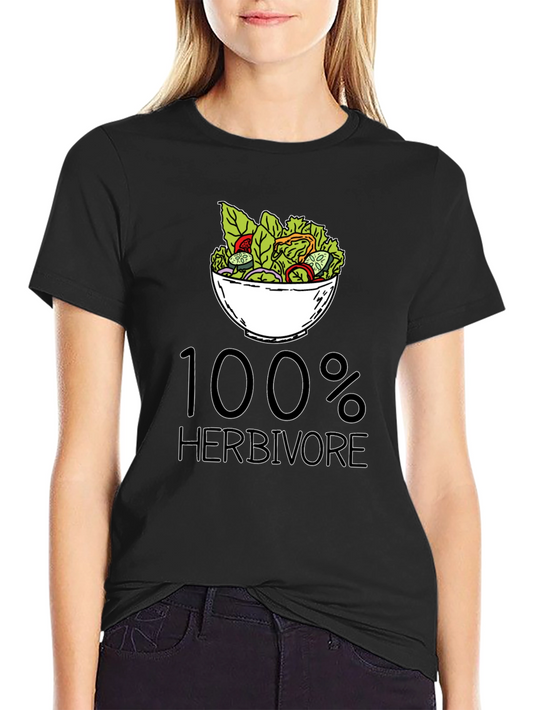 100% Herbivore Black T-Shirt - Vegan Lifestyle Apparel