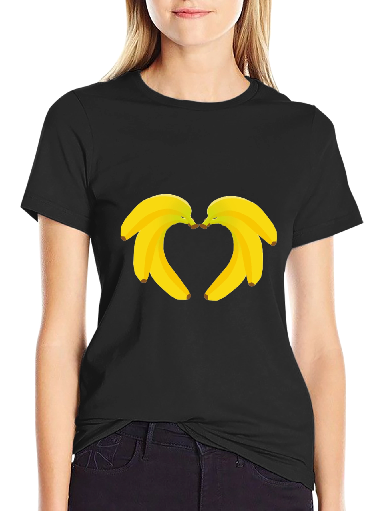 Banana Heart T-Shirt - Funny Fruit Graphic Tee
