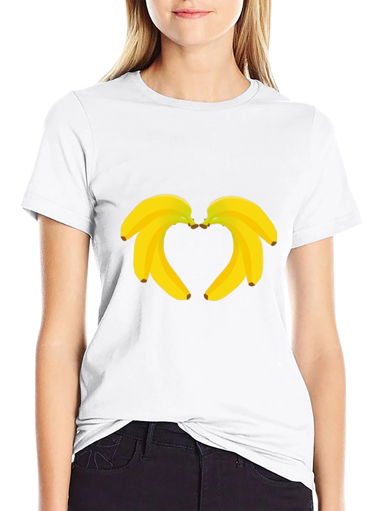 Banana Heart T-Shirt - Funny Fruit Graphic Tee