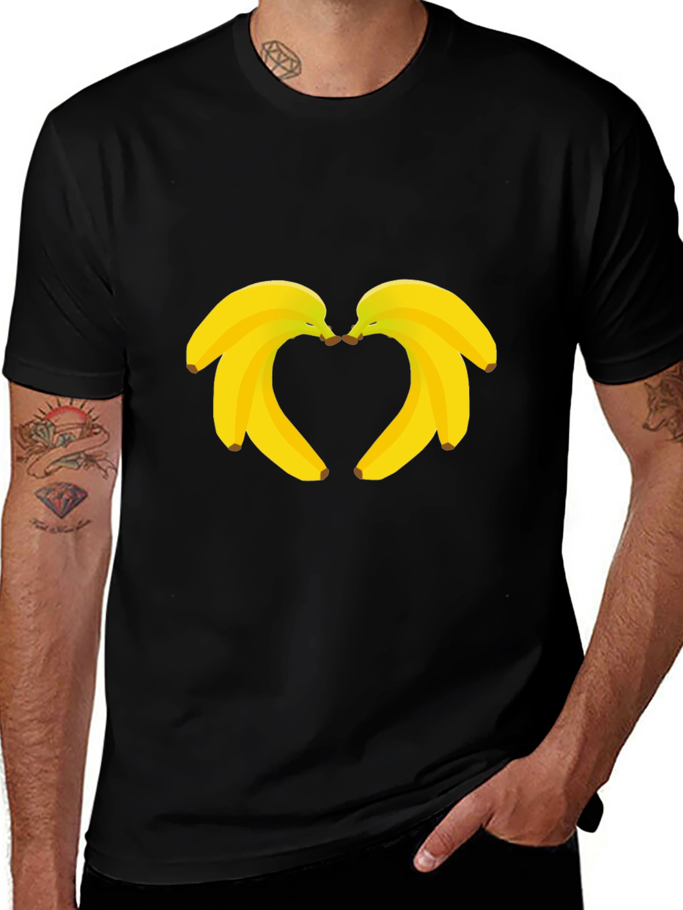 Banana Heart T-Shirt - Funny Fruit Graphic Tee