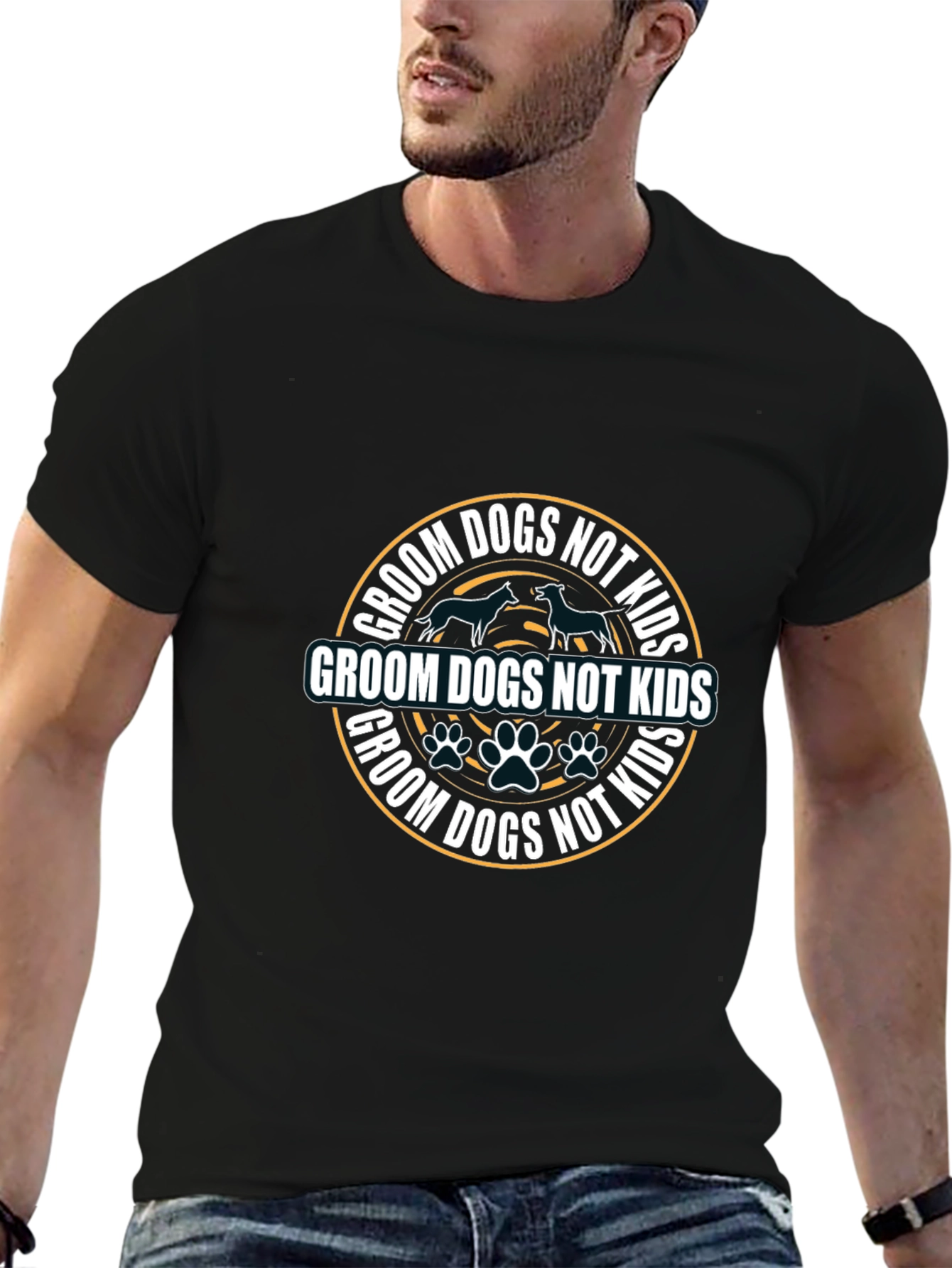 Groom Dogs Not Kids Graphic Tee