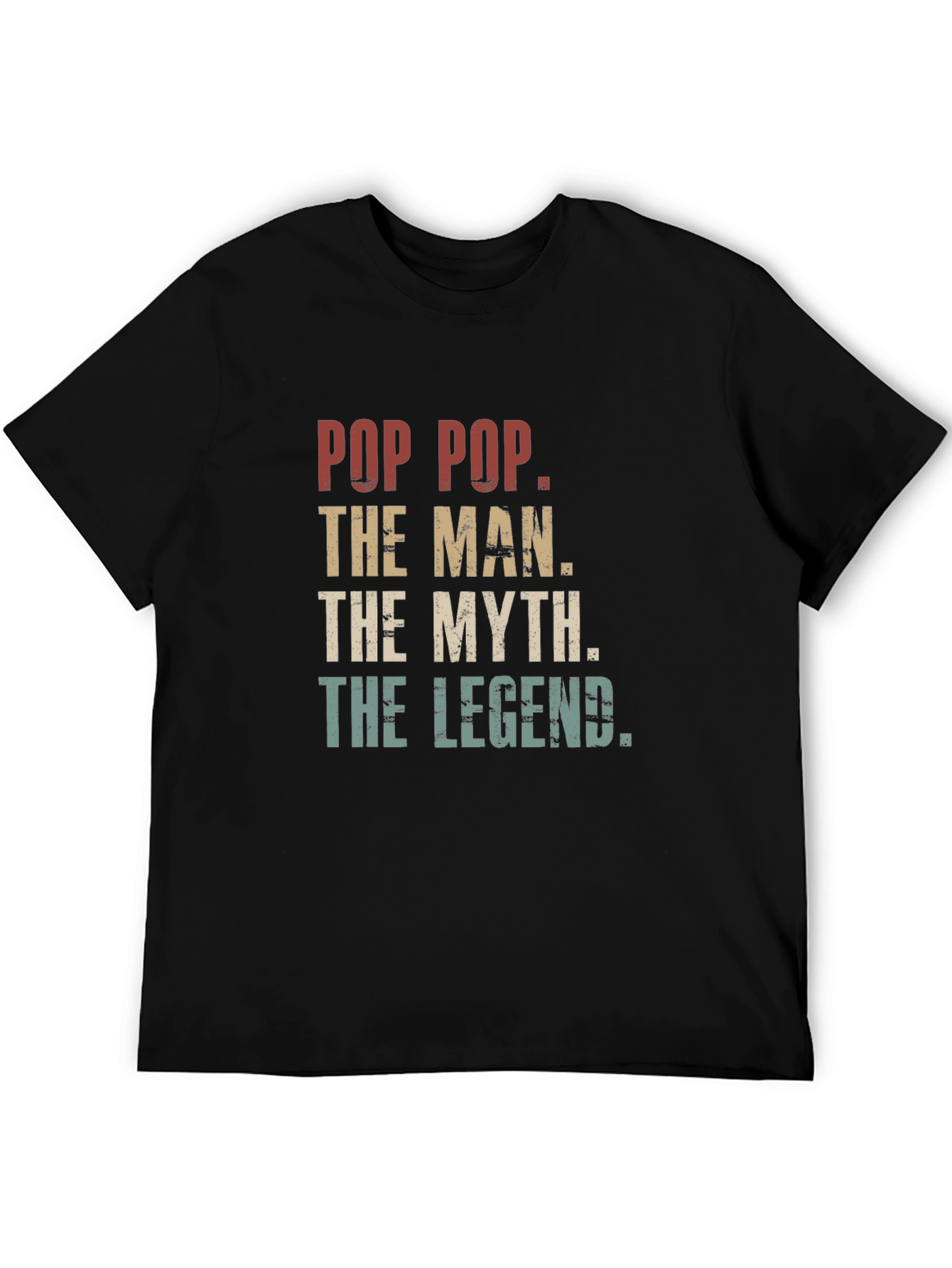 Pop Pop The Man Myth Legend Black T-Shirt