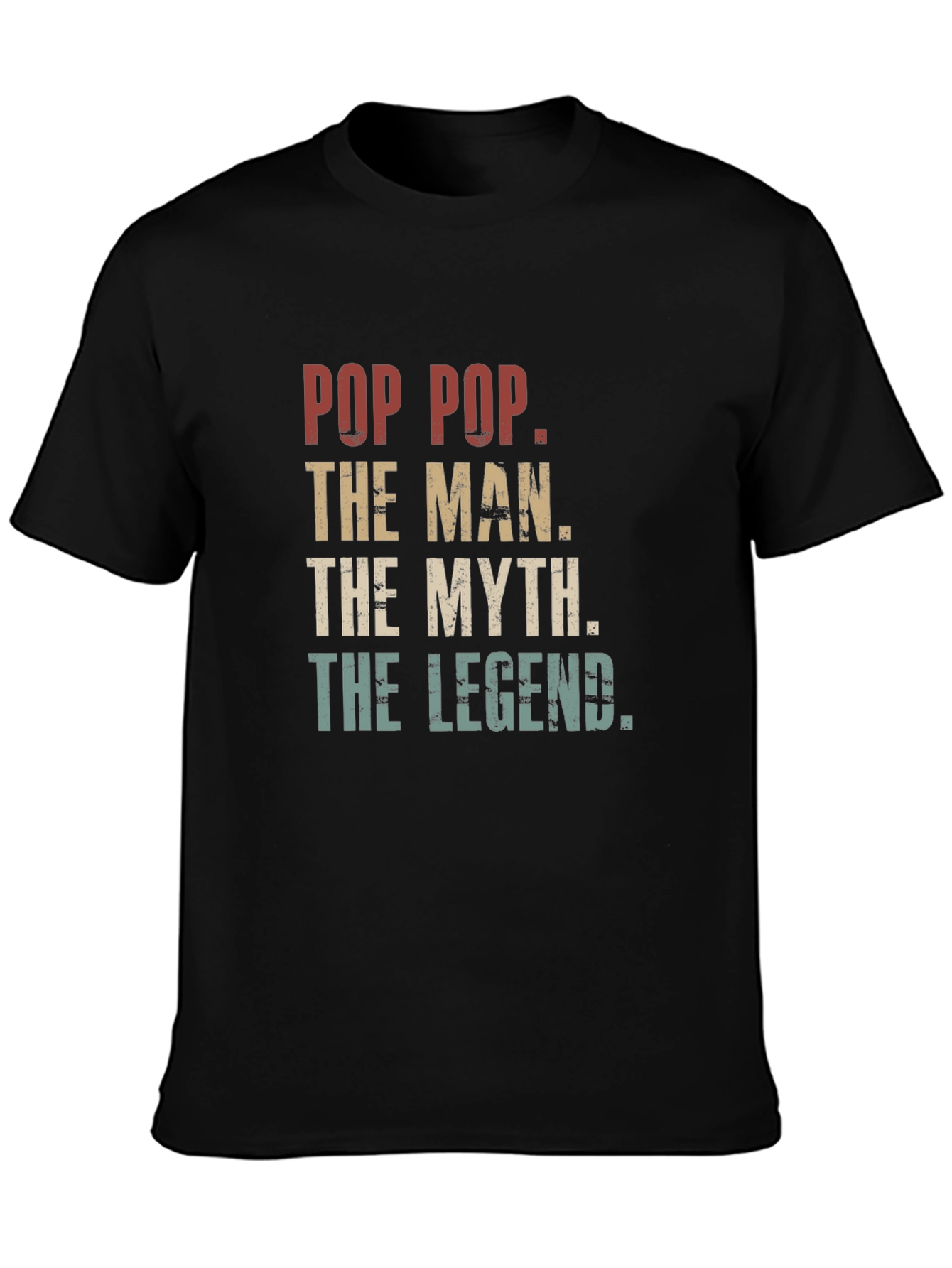 Pop Pop The Man Myth Legend Black T-Shirt