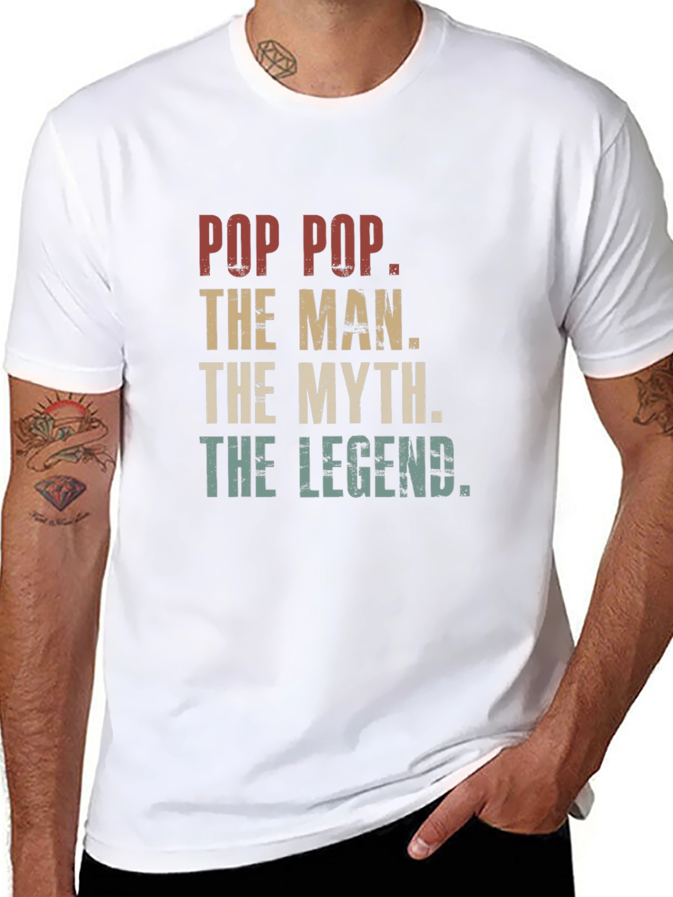 Pop Pop The Man Myth Legend Black T-Shirt