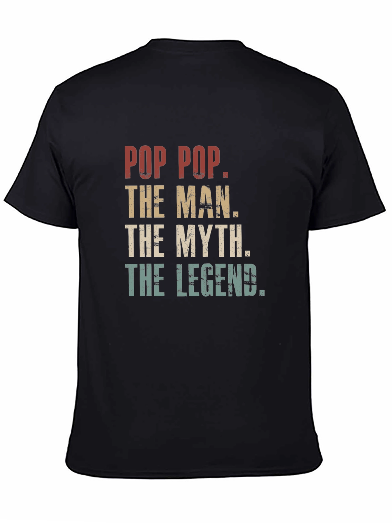 Pop Pop The Man Myth Legend Black T-Shirt