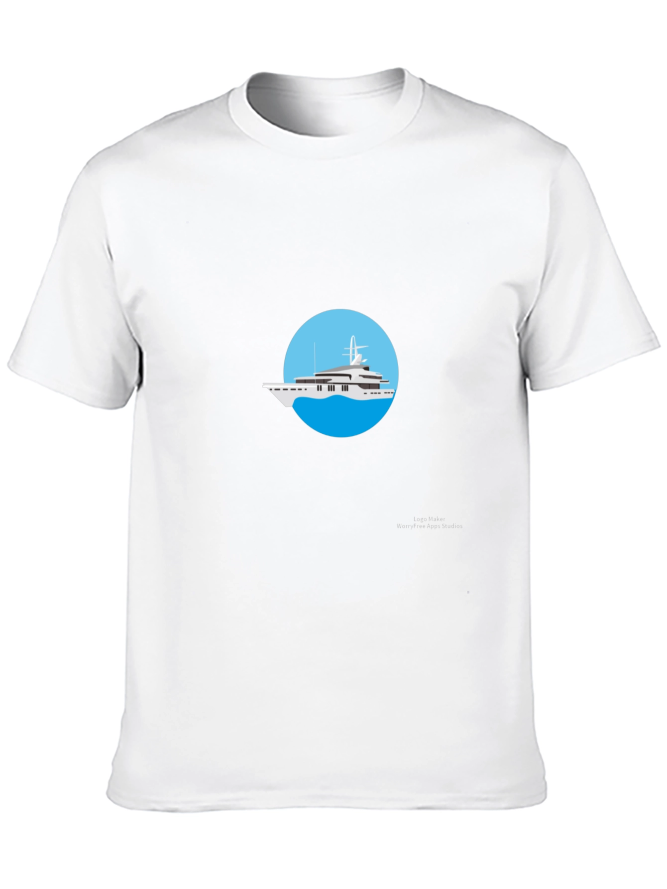 Luxury Yacht Graphic Tee - Black Cotton T-Shirt