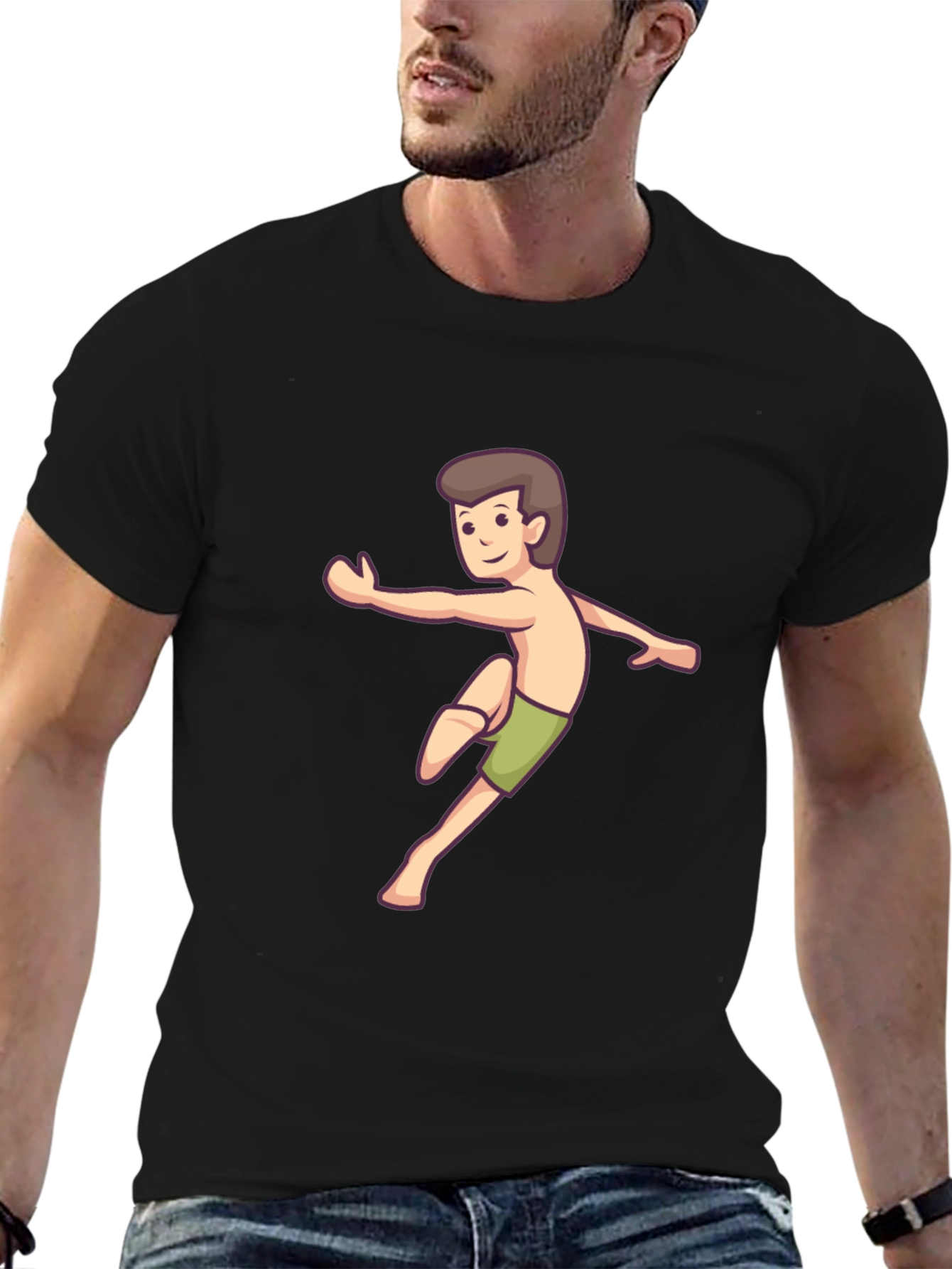 Martial Arts Kid Graphic Black T-Shirt