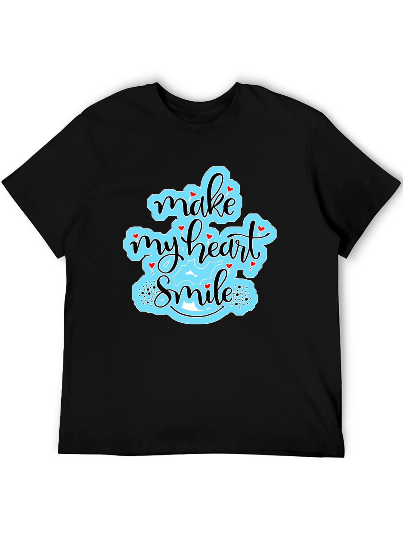 Make My Heart Smile Black T-Shirt