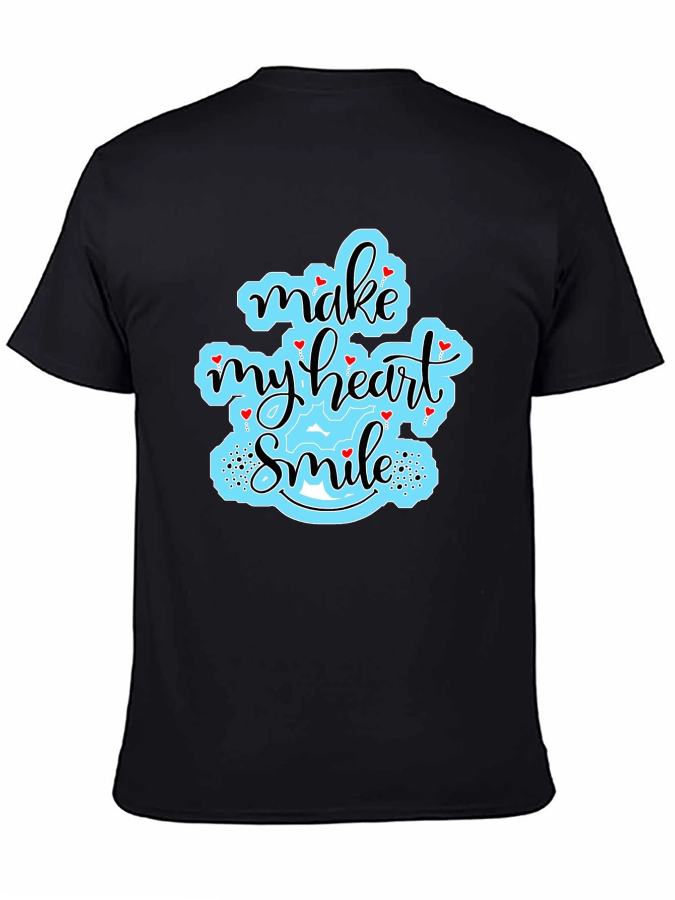 Make My Heart Smile Black T-Shirt