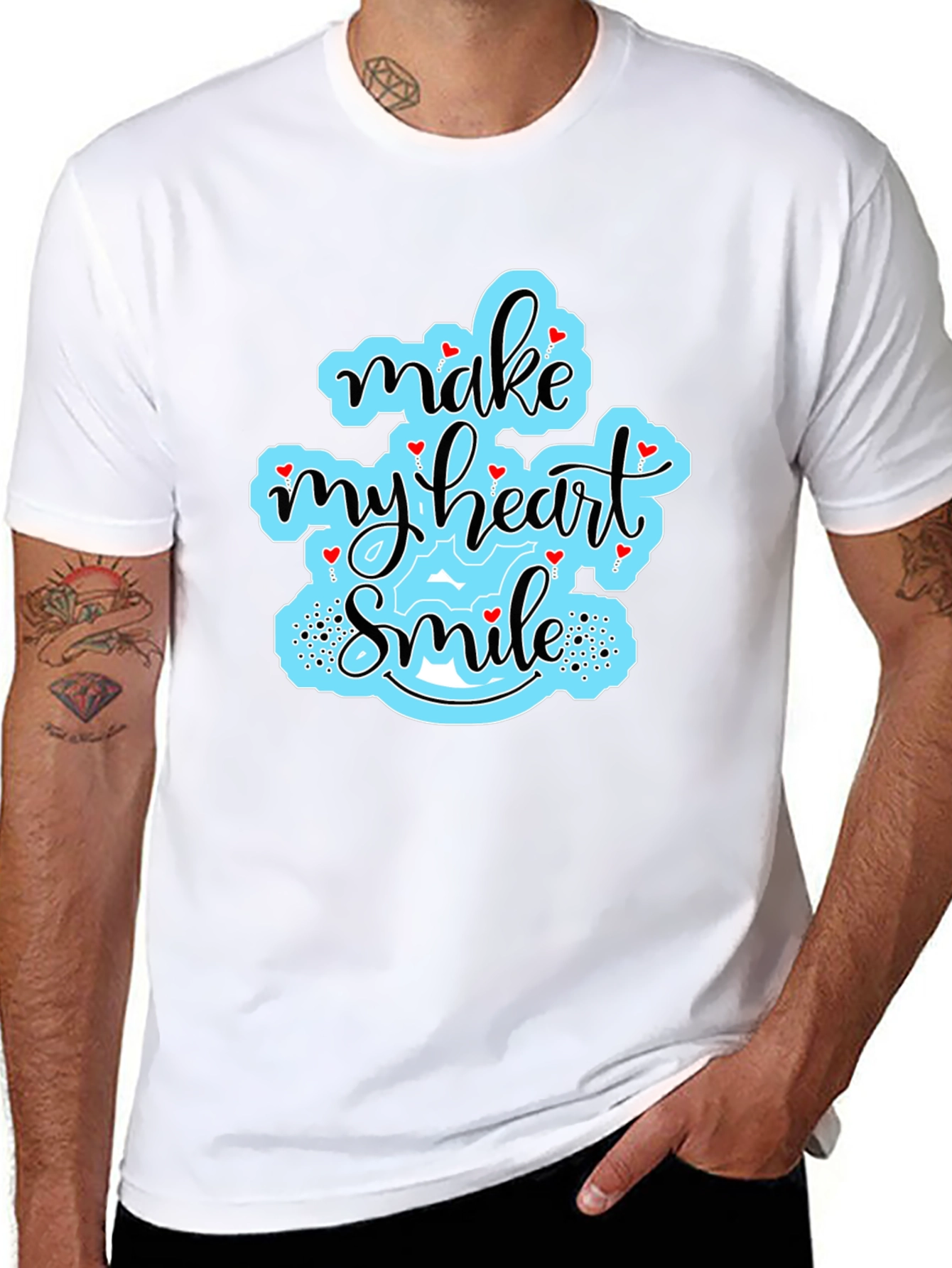 Make My Heart Smile Black T-Shirt