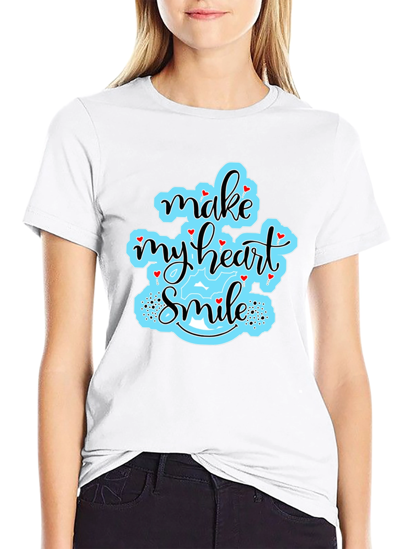 Make My Heart Smile Black T-Shirt