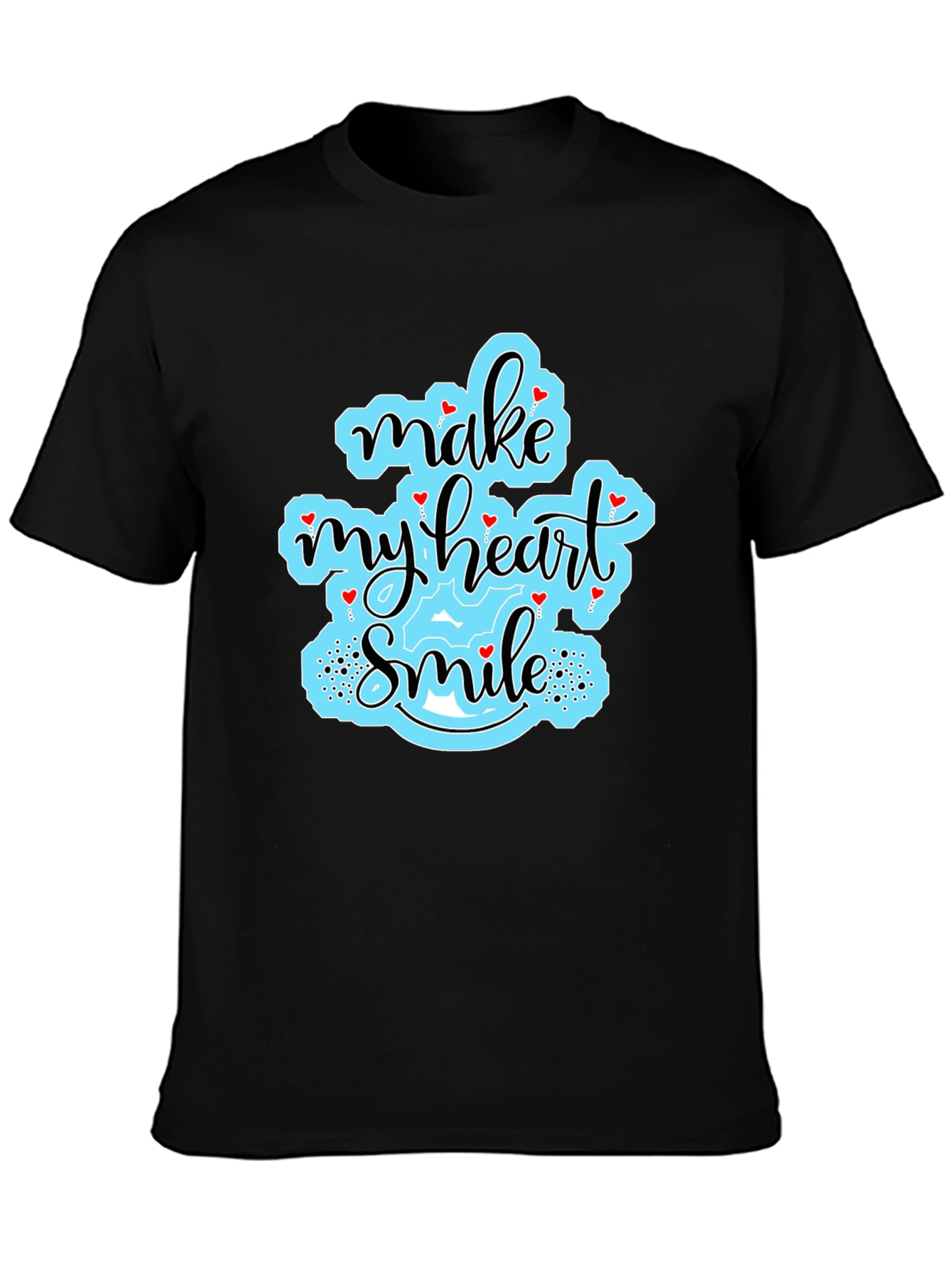 Make My Heart Smile Black T-Shirt