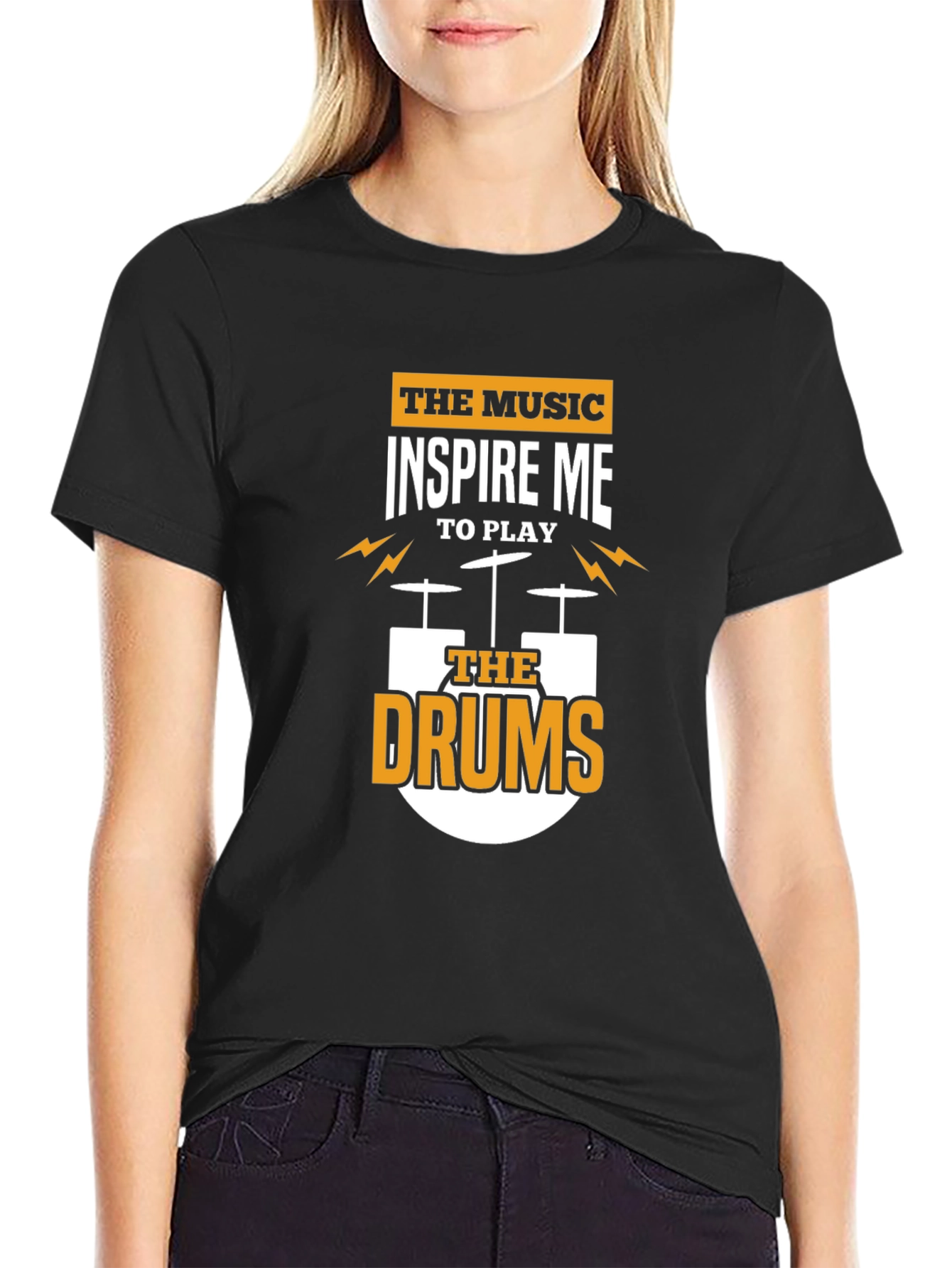 Inspire Me Drums Graphic T-Shirt - Black
