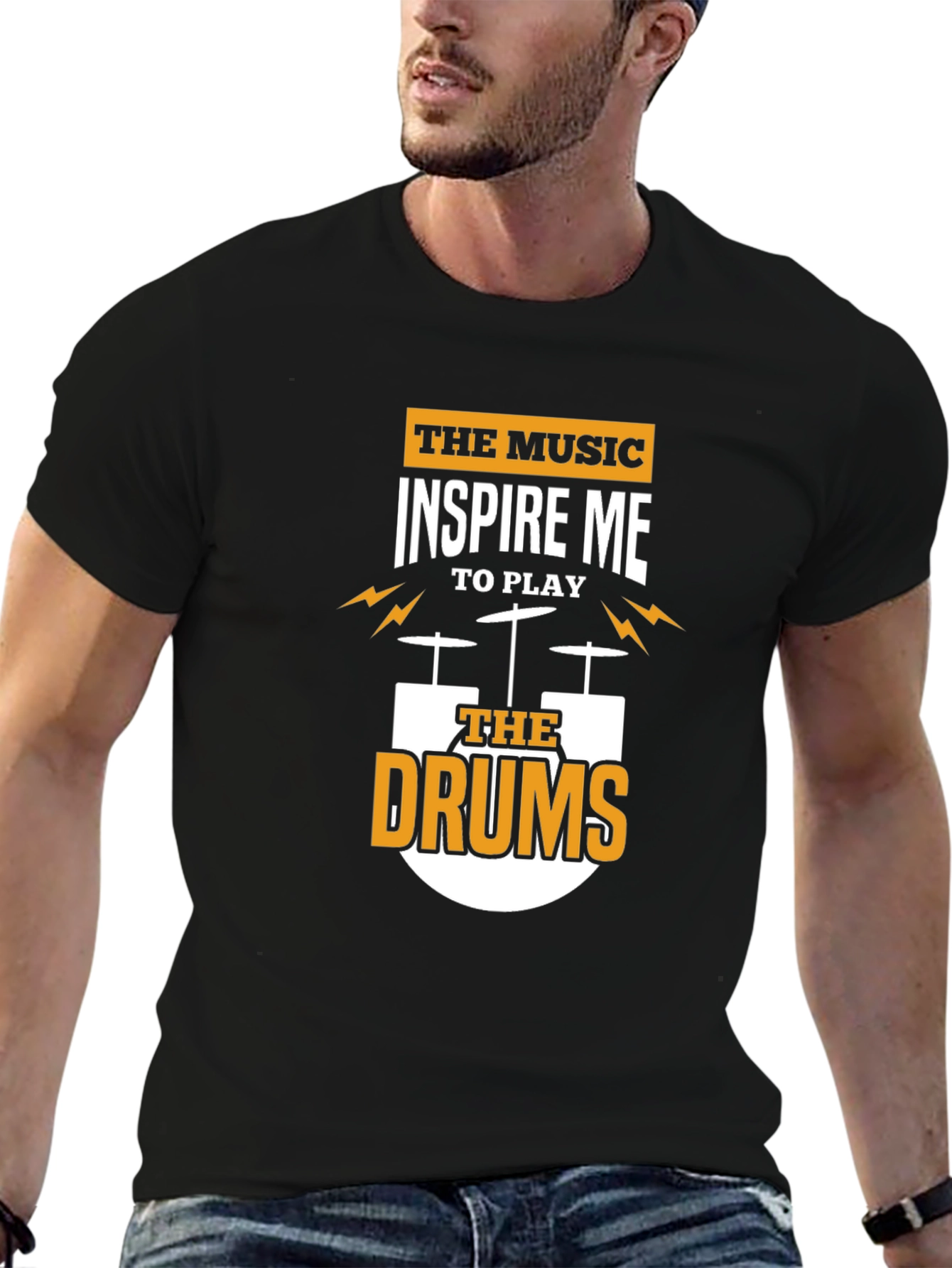 Inspire Me Drums Graphic T-Shirt - Black
