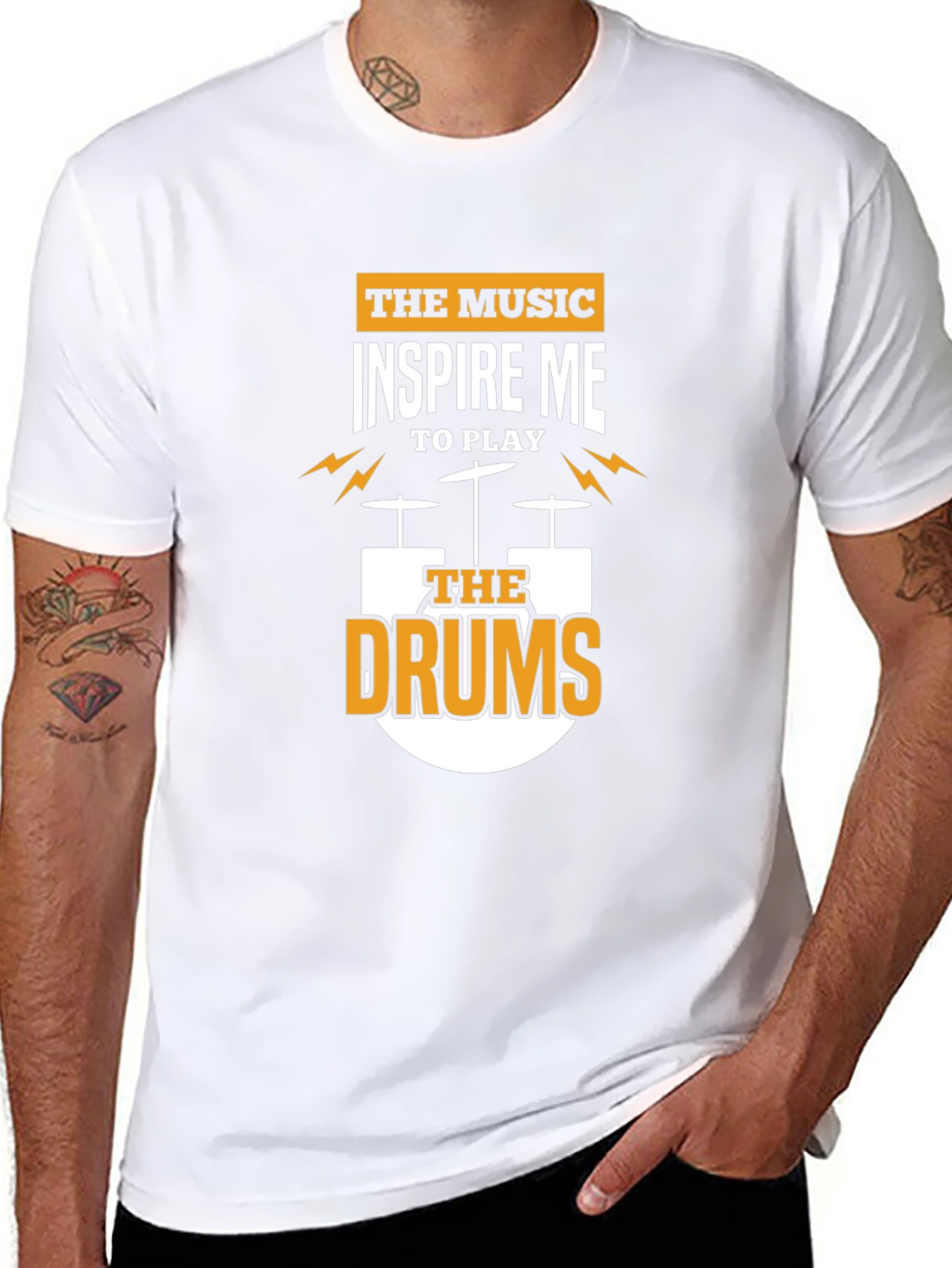 Inspire Me Drums Graphic T-Shirt - Black