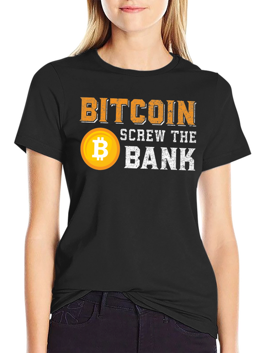 Bitcoin Screw The Bank Black T-Shirt