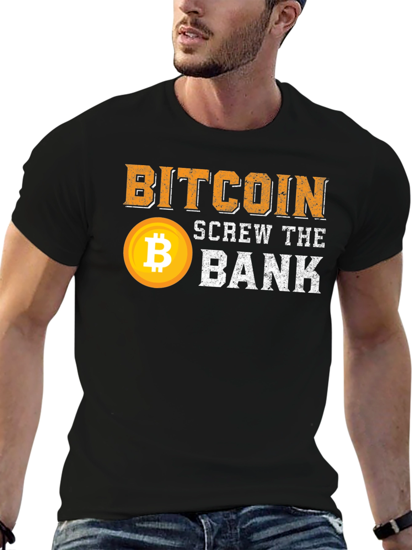 Bitcoin Screw The Bank Black T-Shirt