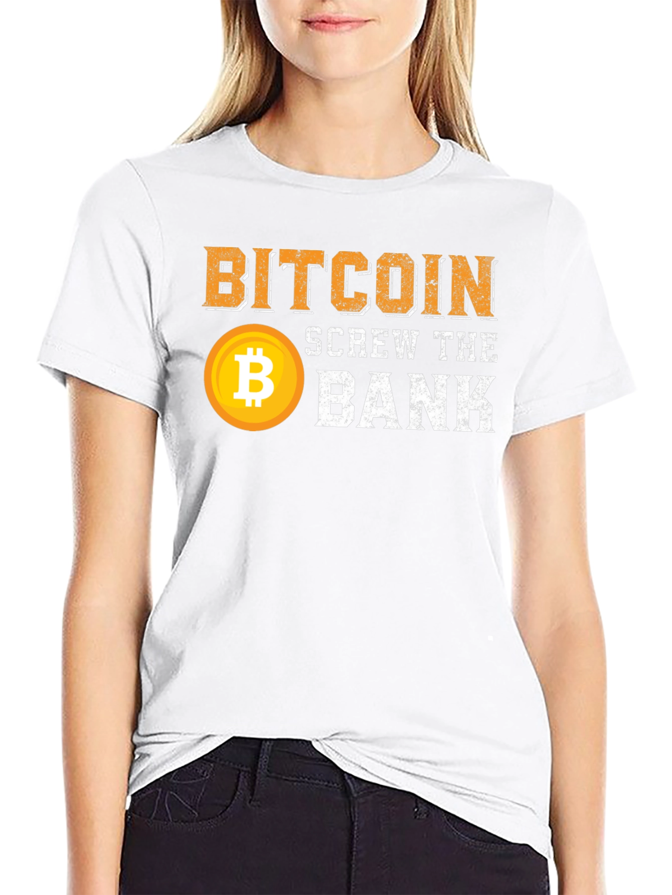 Bitcoin Screw The Bank Black T-Shirt