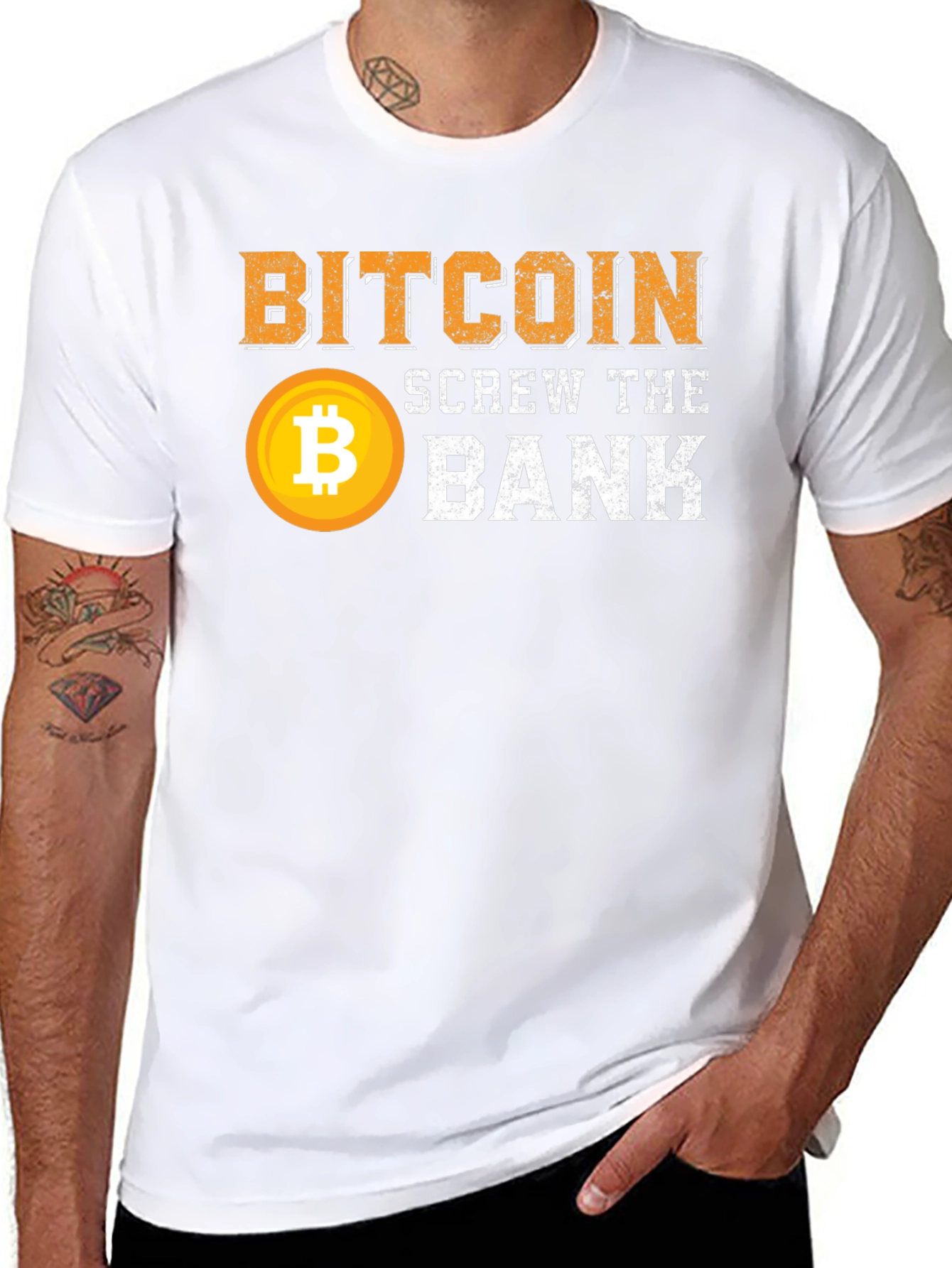Bitcoin Screw The Bank Black T-Shirt