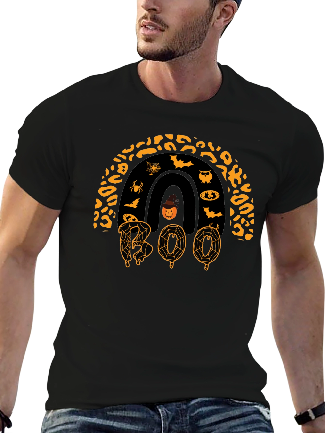 Halloween Rainbow BOO Graphic T-Shirt