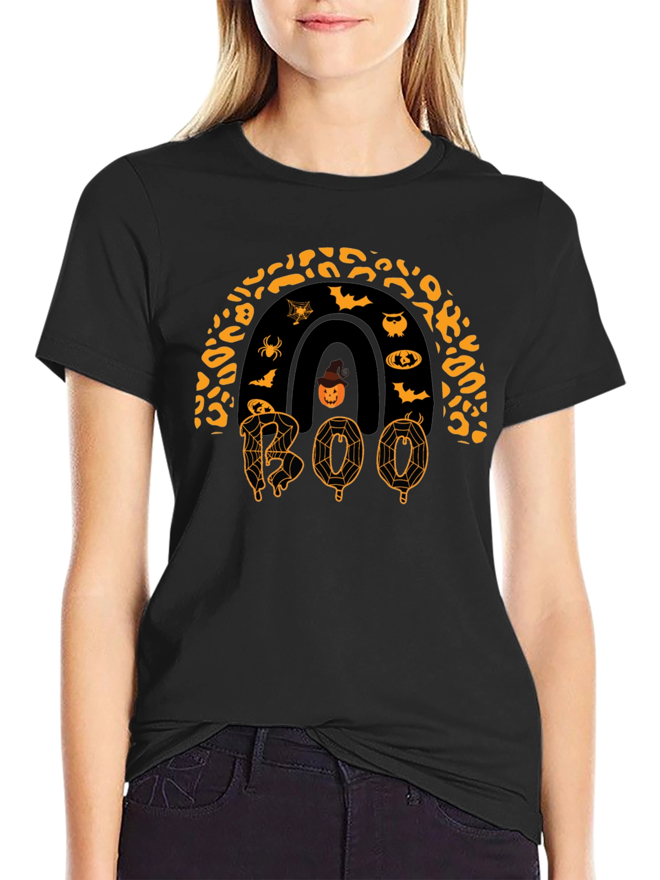 Halloween Rainbow BOO Graphic T-Shirt