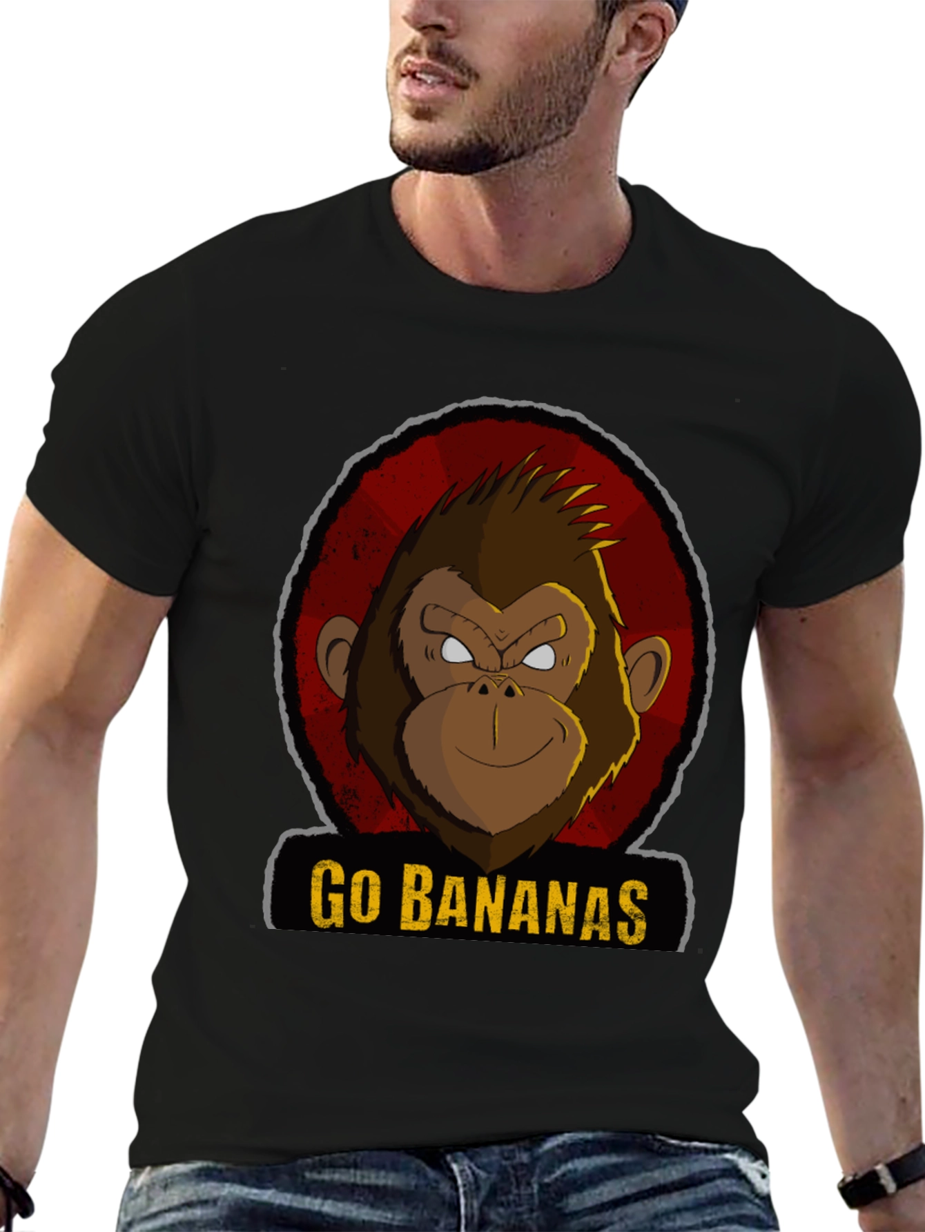 Go Bananas Monkey Graphic Tee - Black