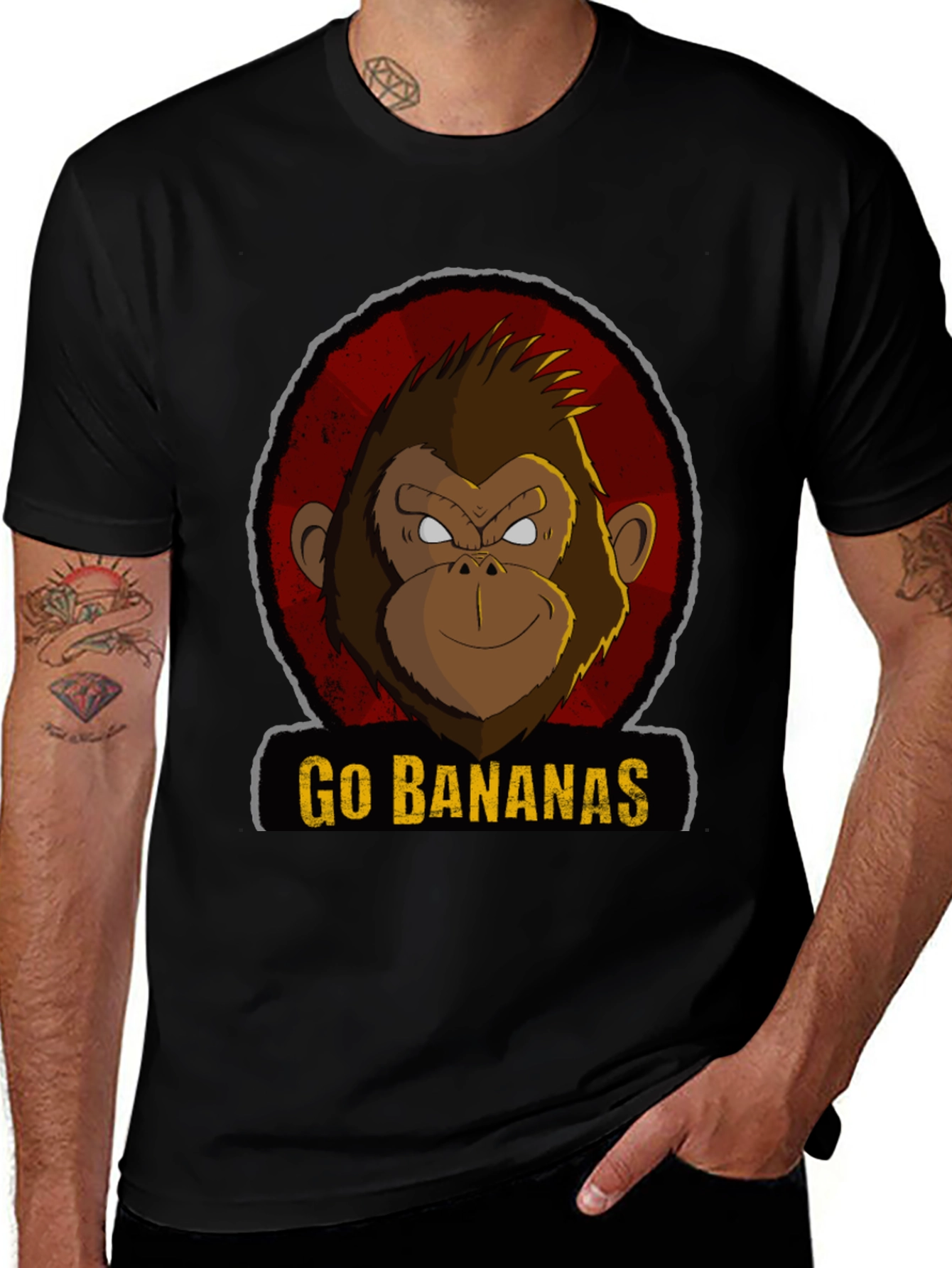 Go Bananas Monkey Graphic Tee - Black