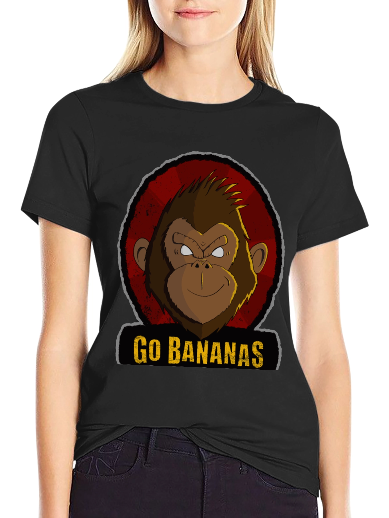 Go Bananas Monkey Graphic Tee - Black