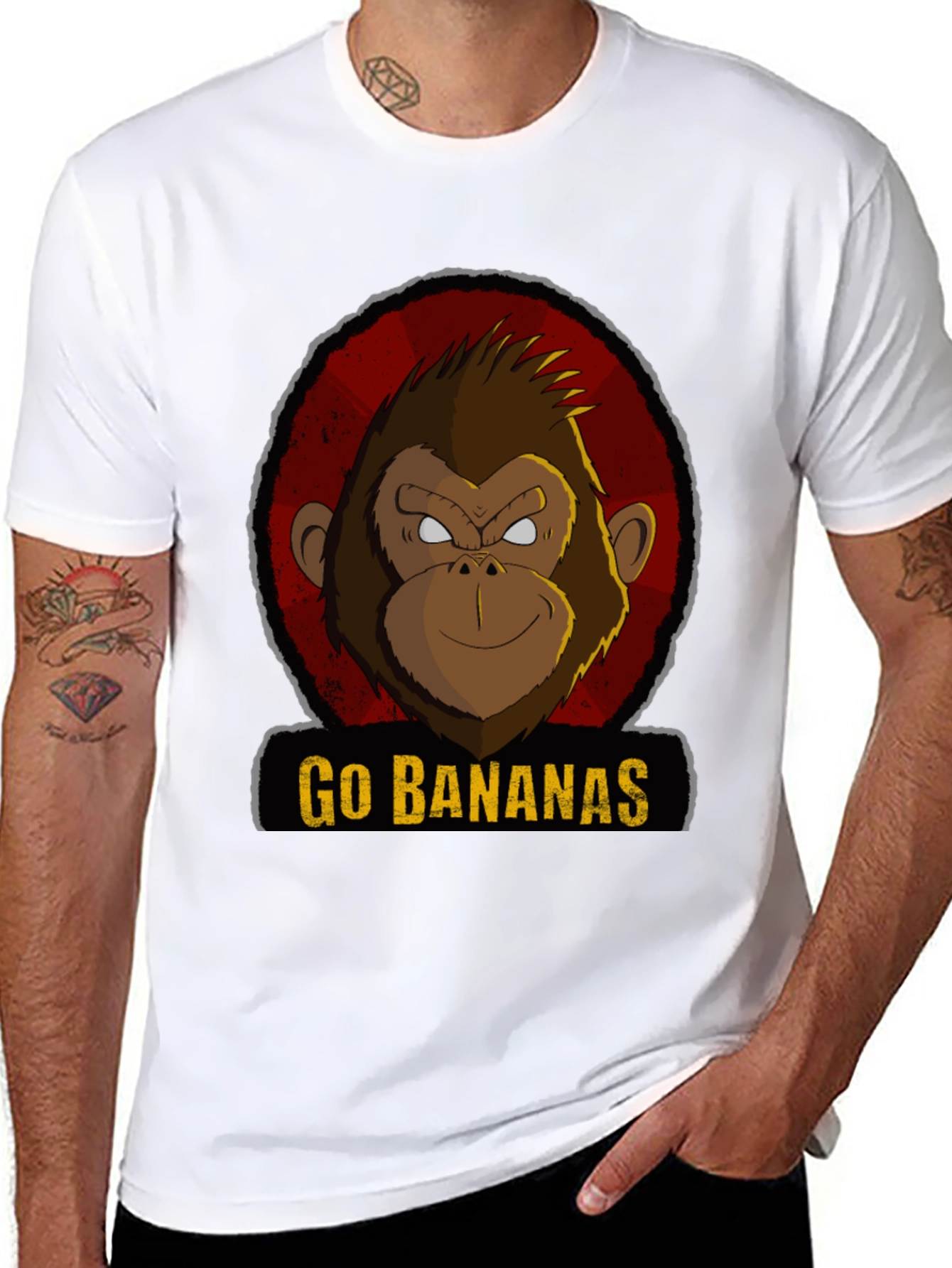 Go Bananas Monkey Graphic Tee - Black
