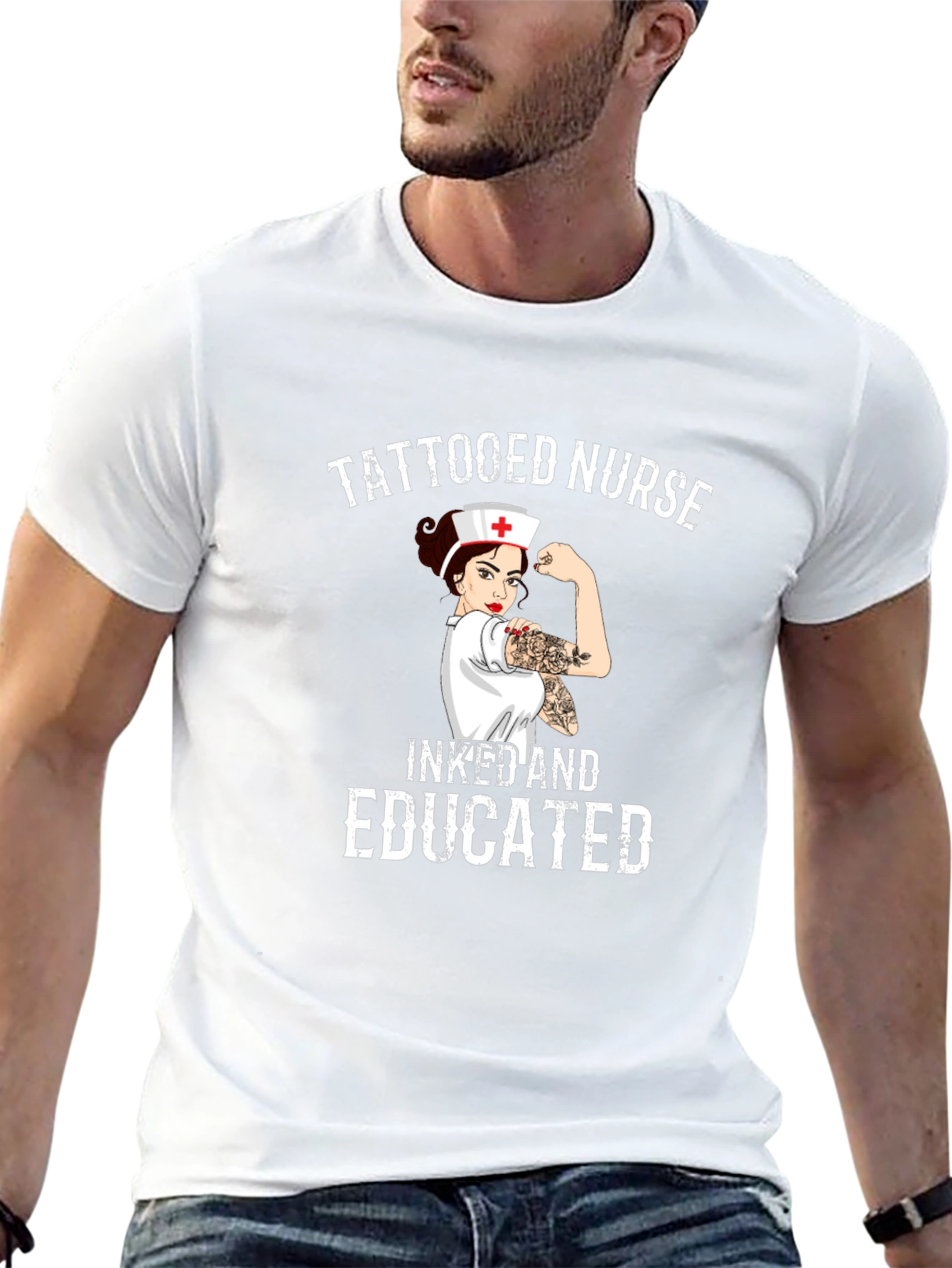 Tattooed Nurse Inked and Educated Graphic T-Shirt