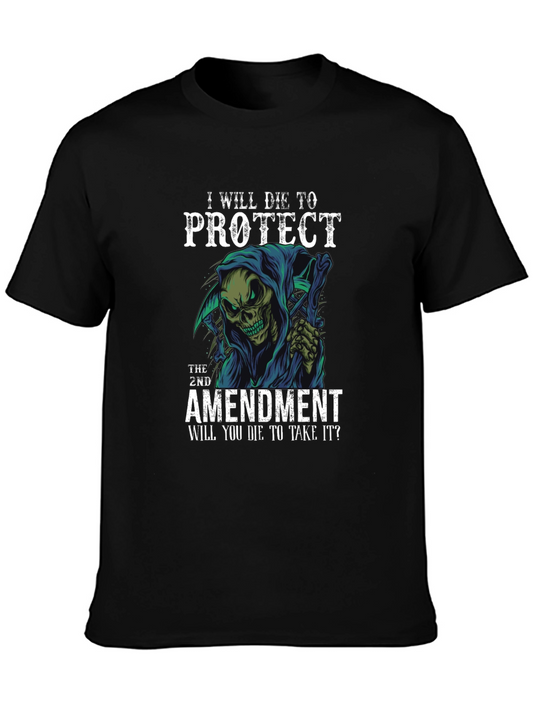 2nd Amendment Protect Die Grim Reaper T-Shirt