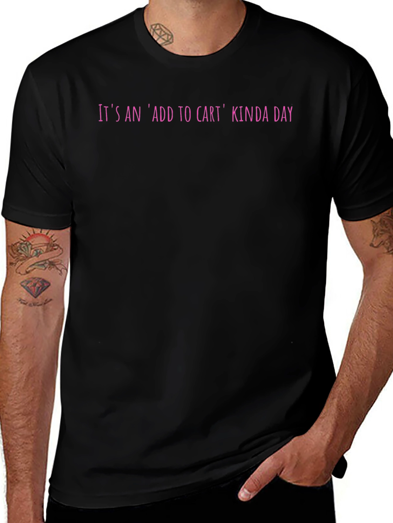 Add to Cart Kinda Day Black T-Shirt