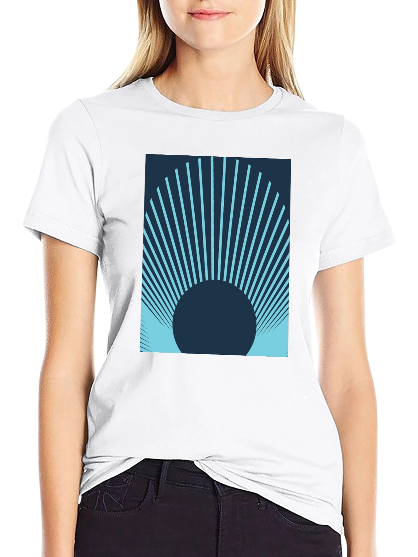 Abstract Sunrise Black T-Shirt