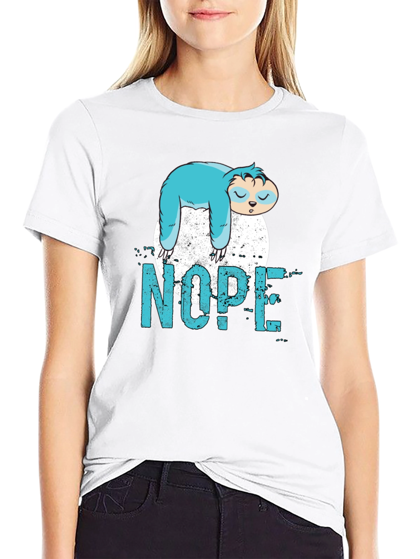 Nope Sloth Graphic T-Shirt