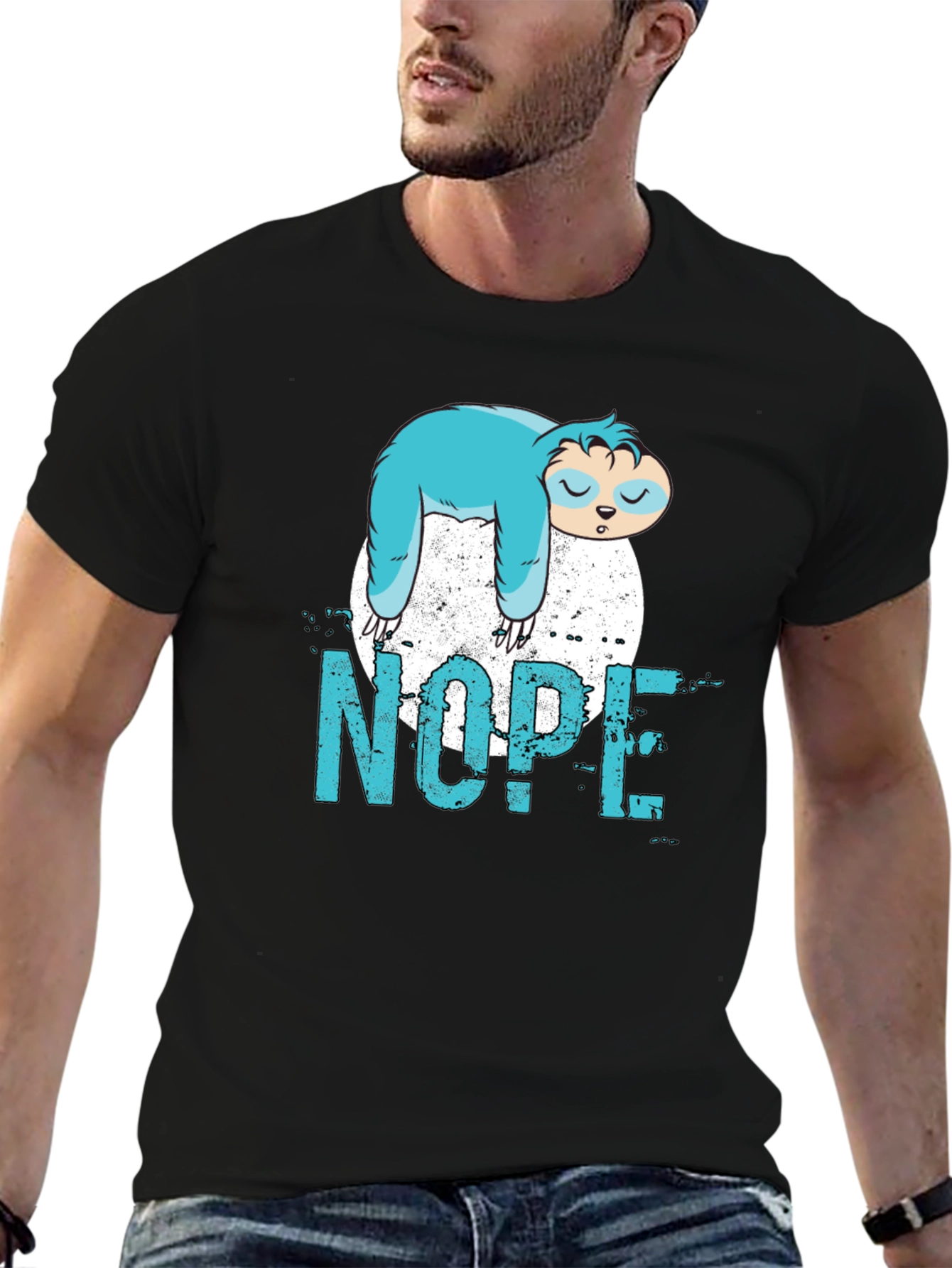 Nope Sloth Graphic T-Shirt