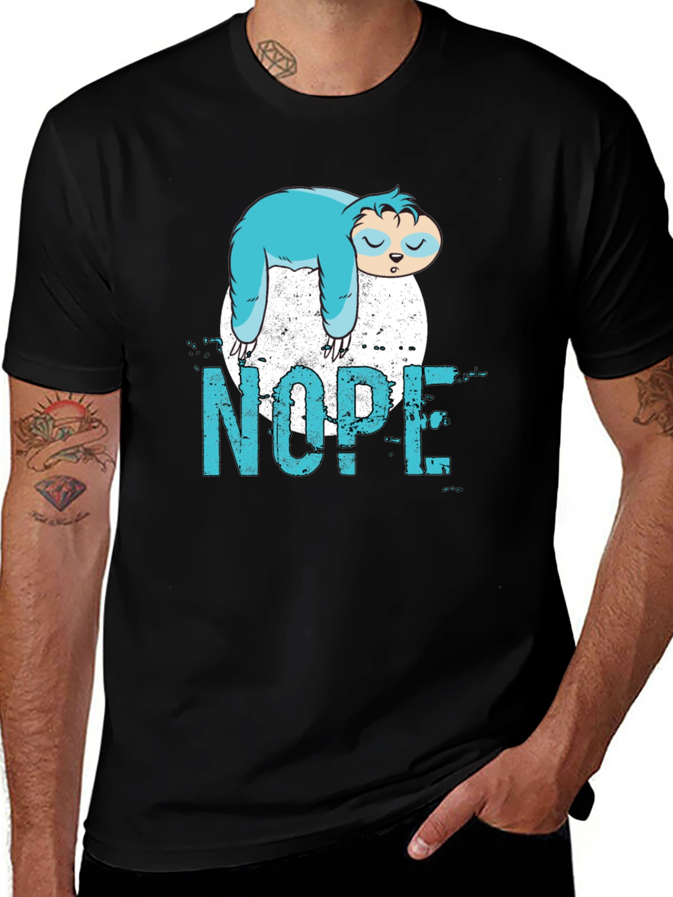 Nope Sloth Graphic T-Shirt