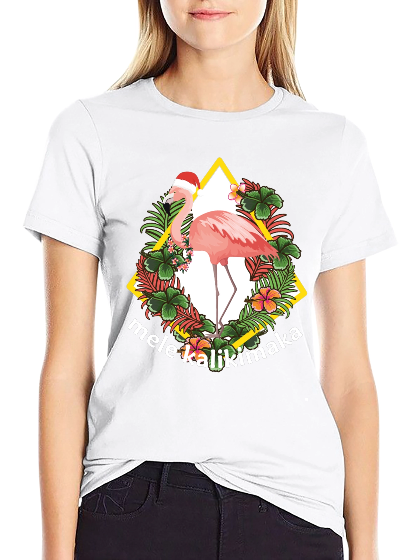 Mele Kalikimaka Flamingo Christmas T-Shirt
