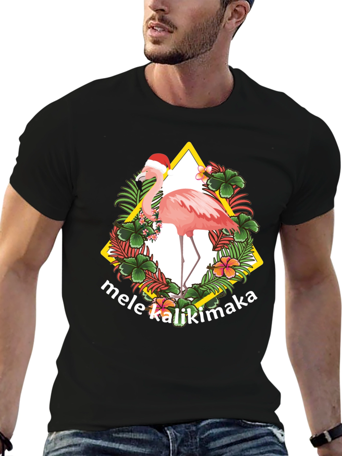 Mele Kalikimaka Flamingo Christmas T-Shirt