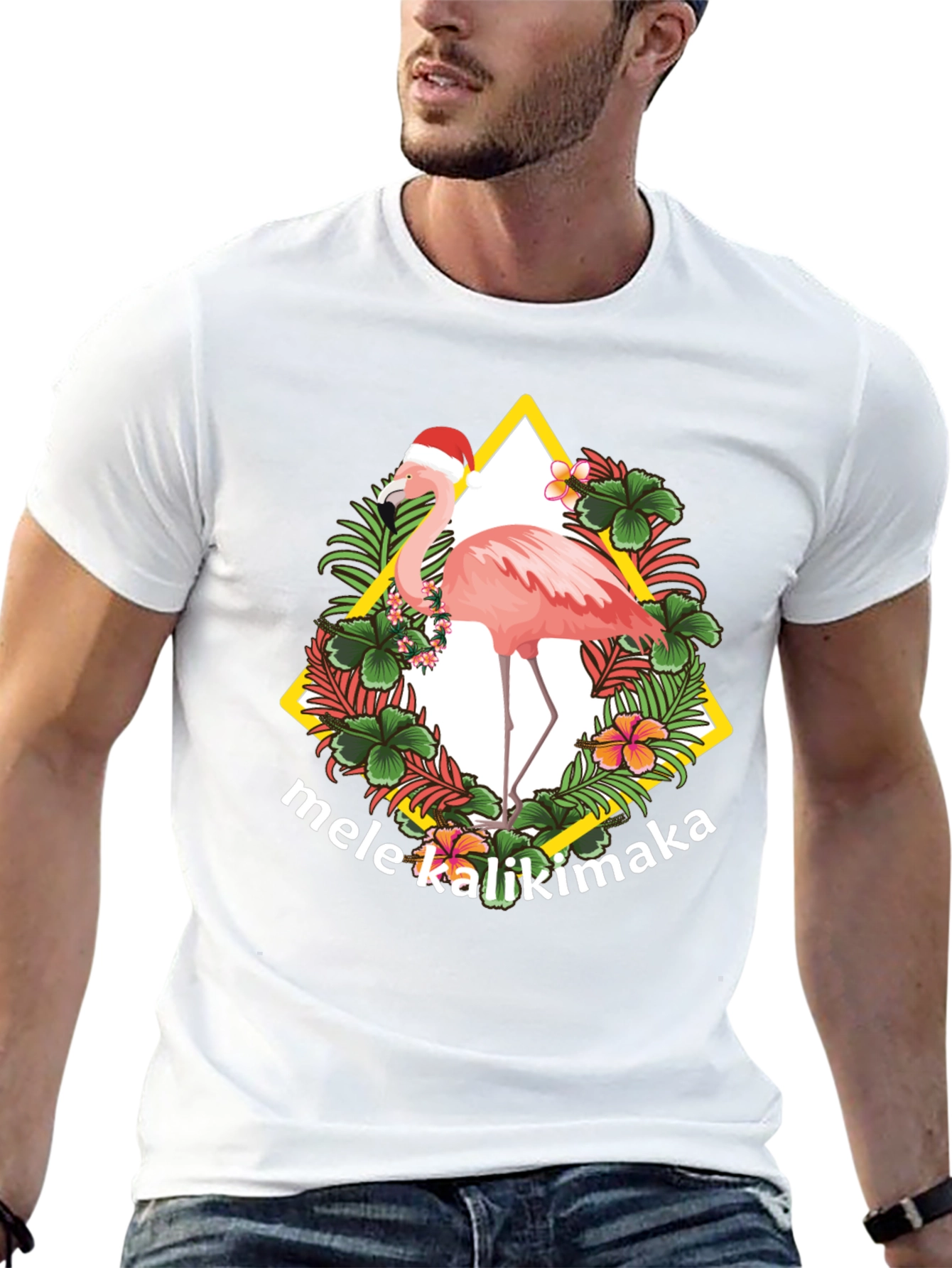 Mele Kalikimaka Flamingo Christmas T-Shirt