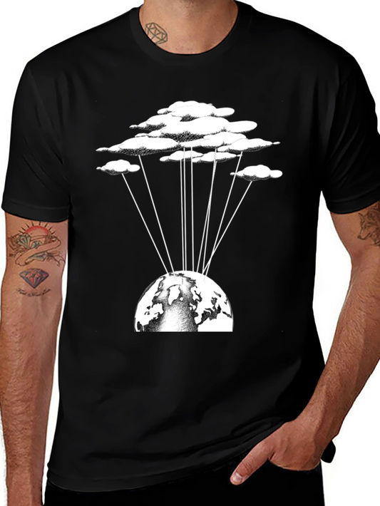 Earth & Clouds Graphic Tee - Unique Design