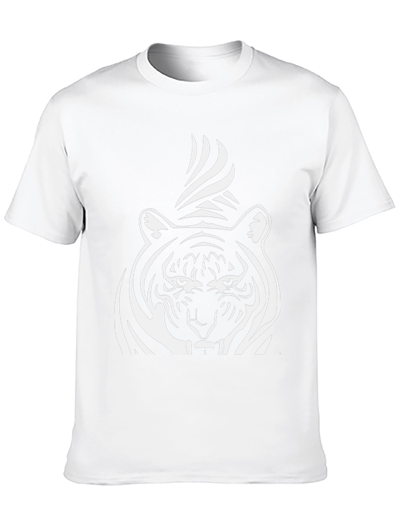 Striking Tiger Graphic Tee - Bold Black Cotton Shirt