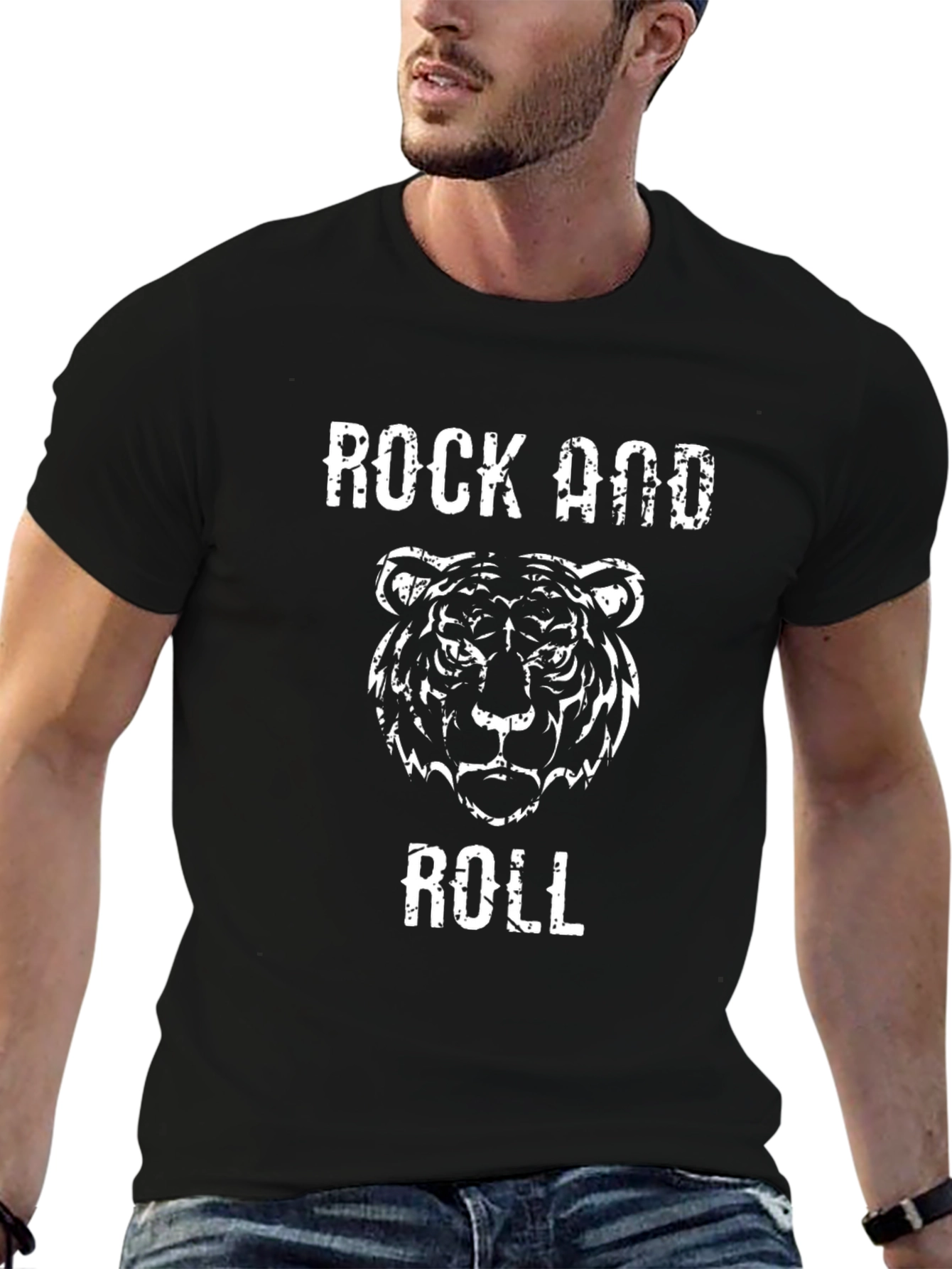 Rock and Roll Tiger Graphic Tee - Black