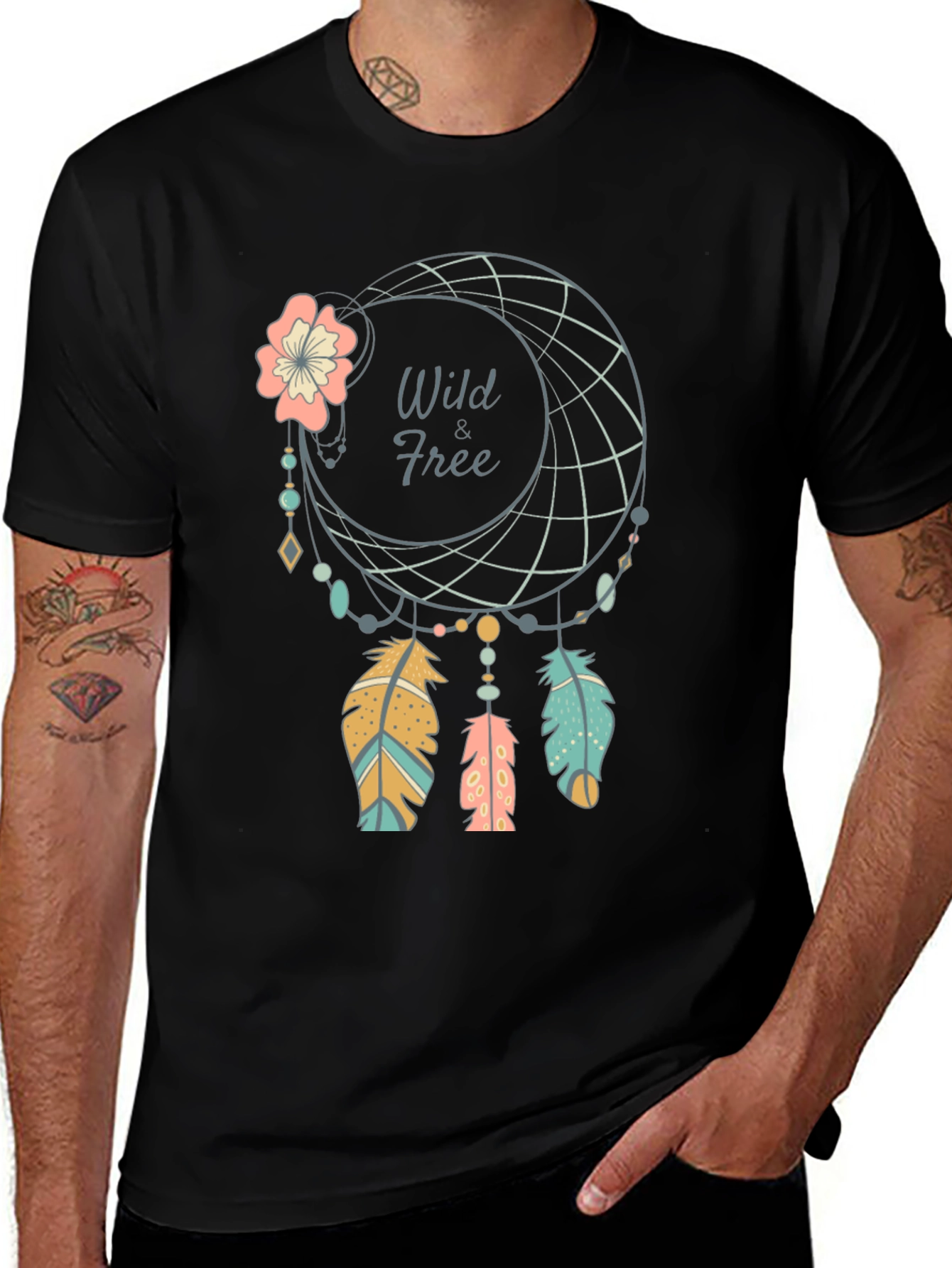 Wild & Free Dreamcatcher T-Shirt - Black