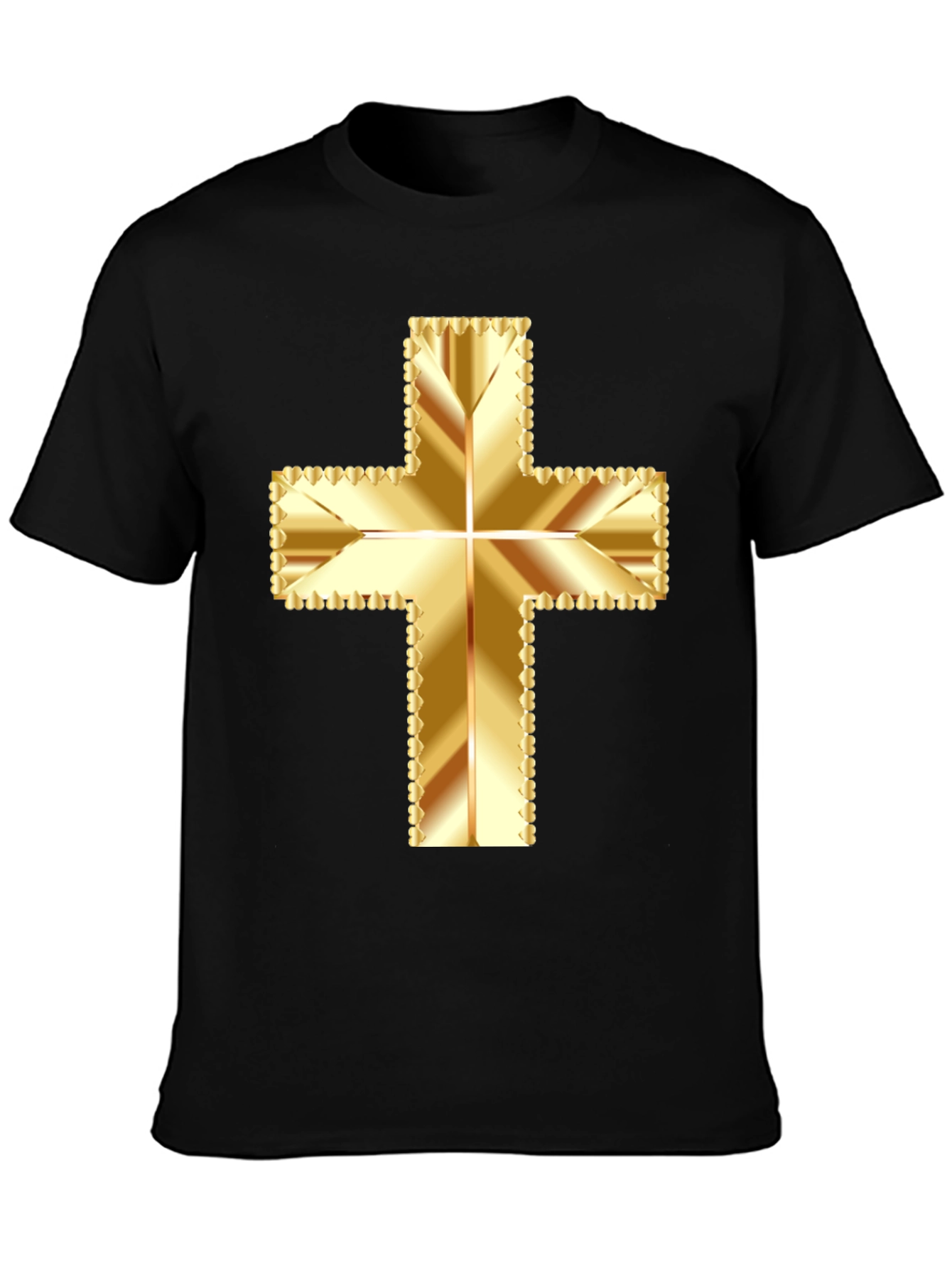 Golden Cross Graphic Tee - Stylish Religious Apparel
