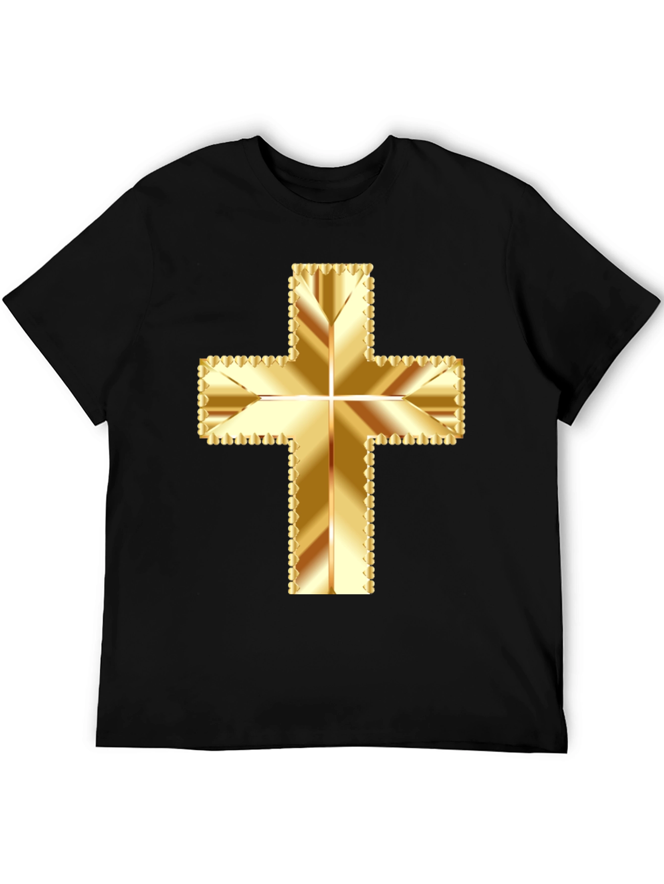 Golden Cross Graphic Tee - Stylish Religious Apparel
