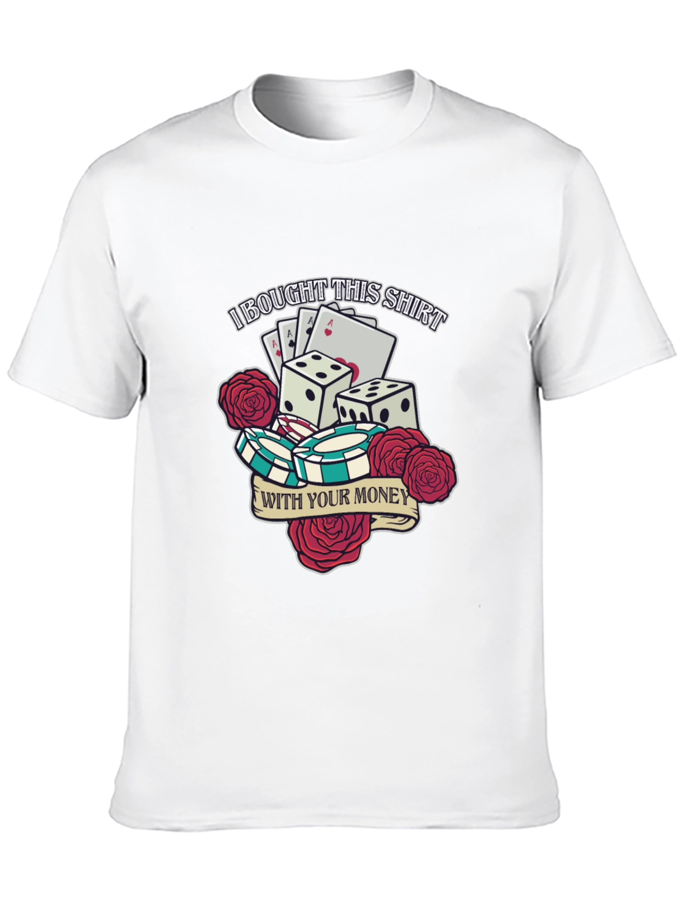 Gambling Dice and Roses Graphic Tee
