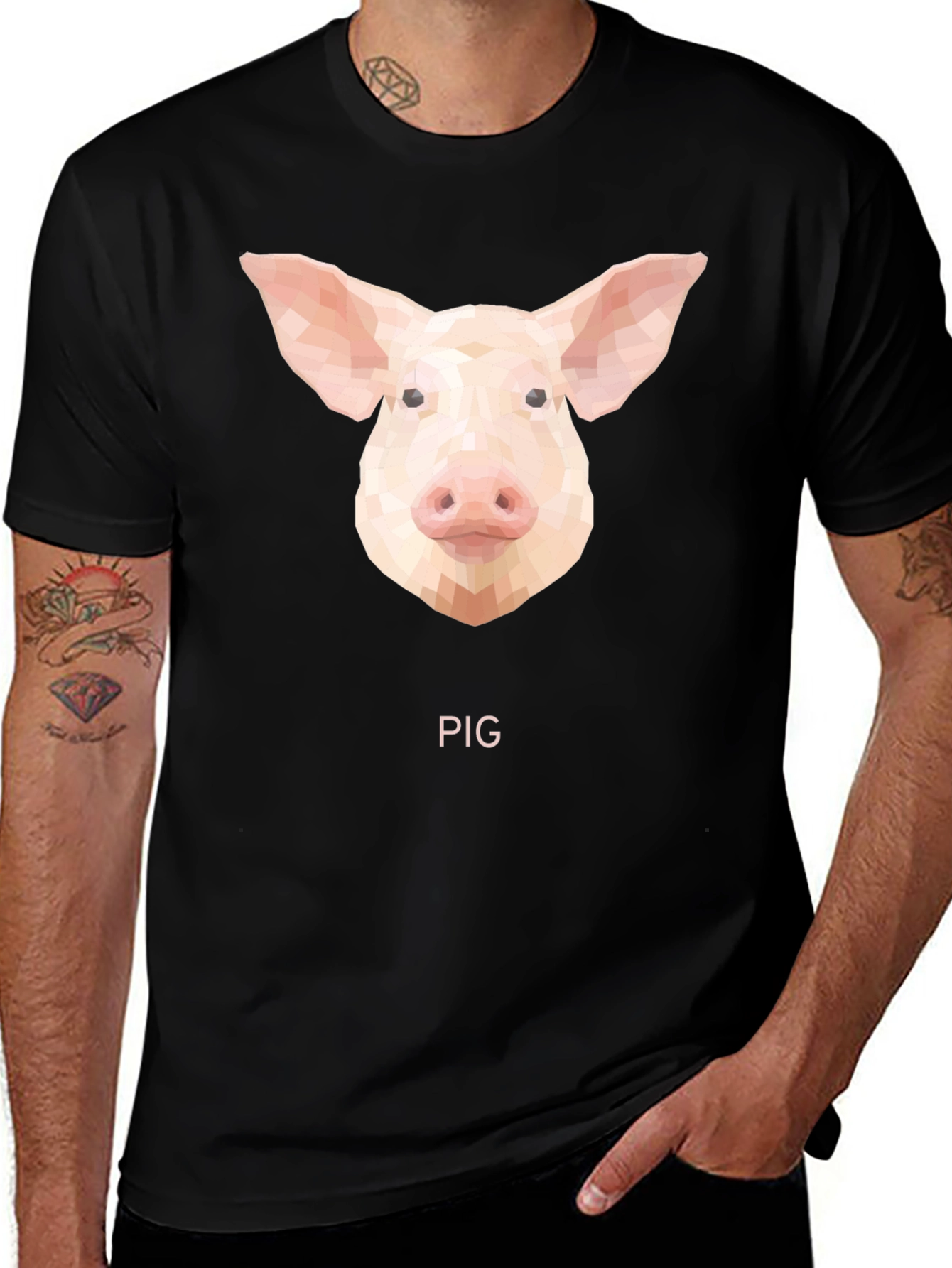 Geometric Pig T-Shirt - Modern Animal Tee