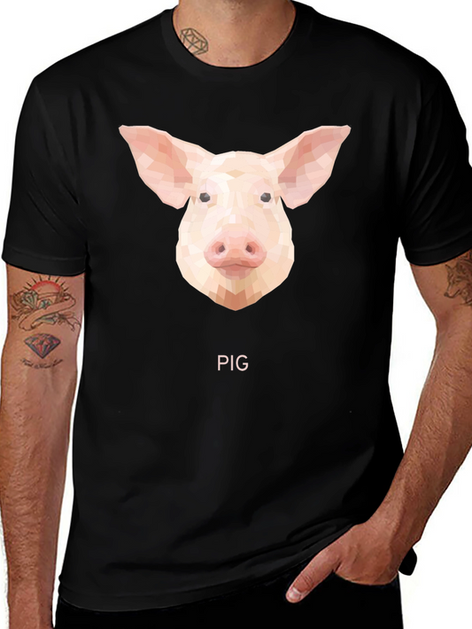 Geometric Pig T-Shirt - Modern Animal Tee