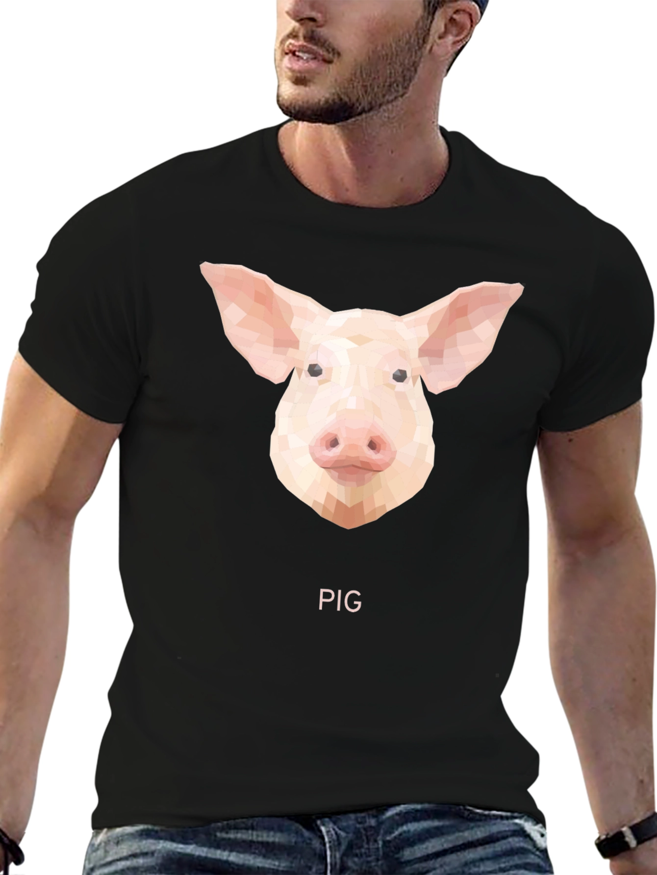 Geometric Pig T-Shirt - Modern Animal Tee