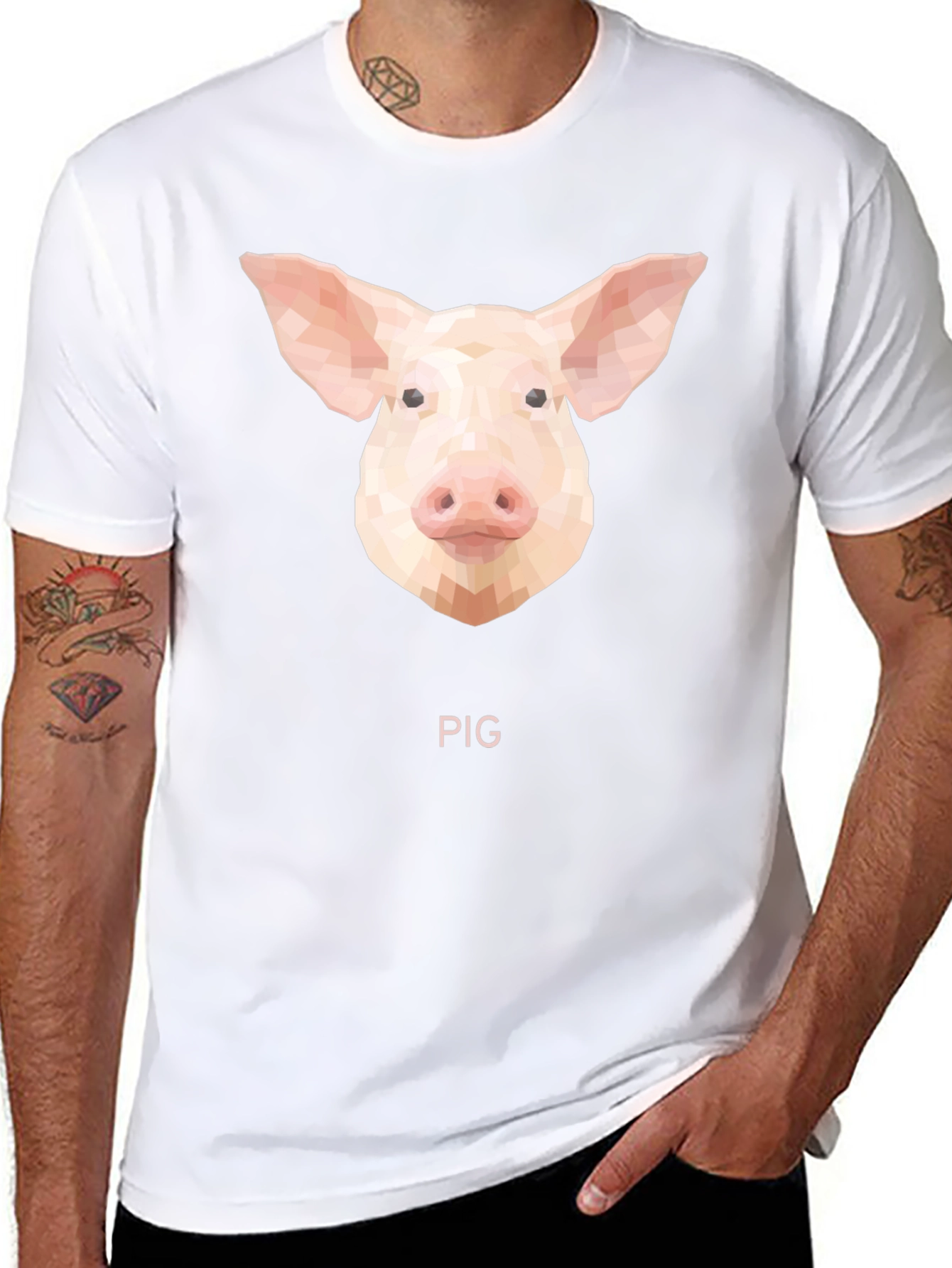 Geometric Pig T-Shirt - Modern Animal Tee